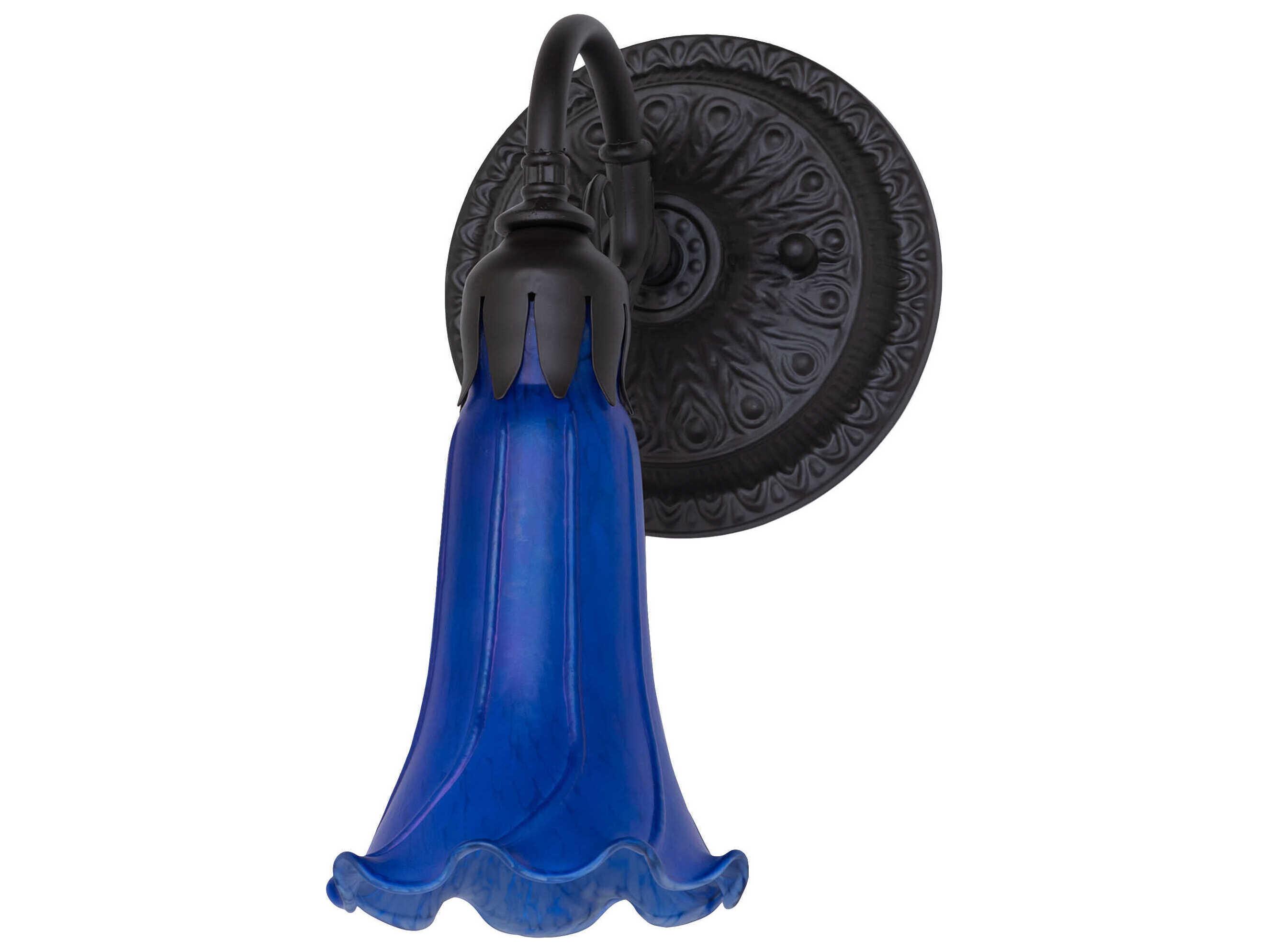 Meyda Pond Lily 1-Light Oil Rubbed Bronze Glass Wall Sconce