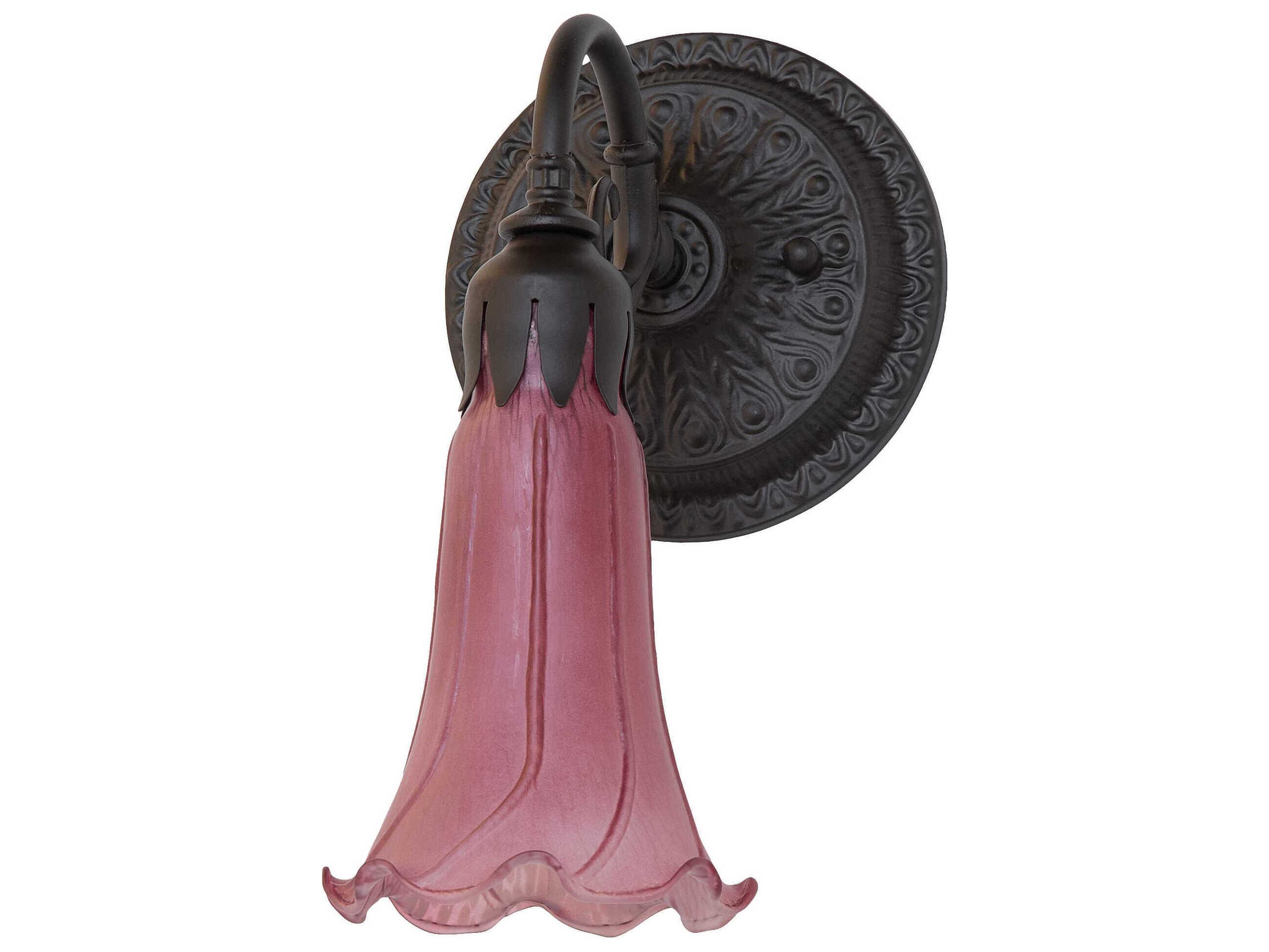 Meyda Pond Lily 1-Light Oil Rubbed Bronze Glass Wall Sconce