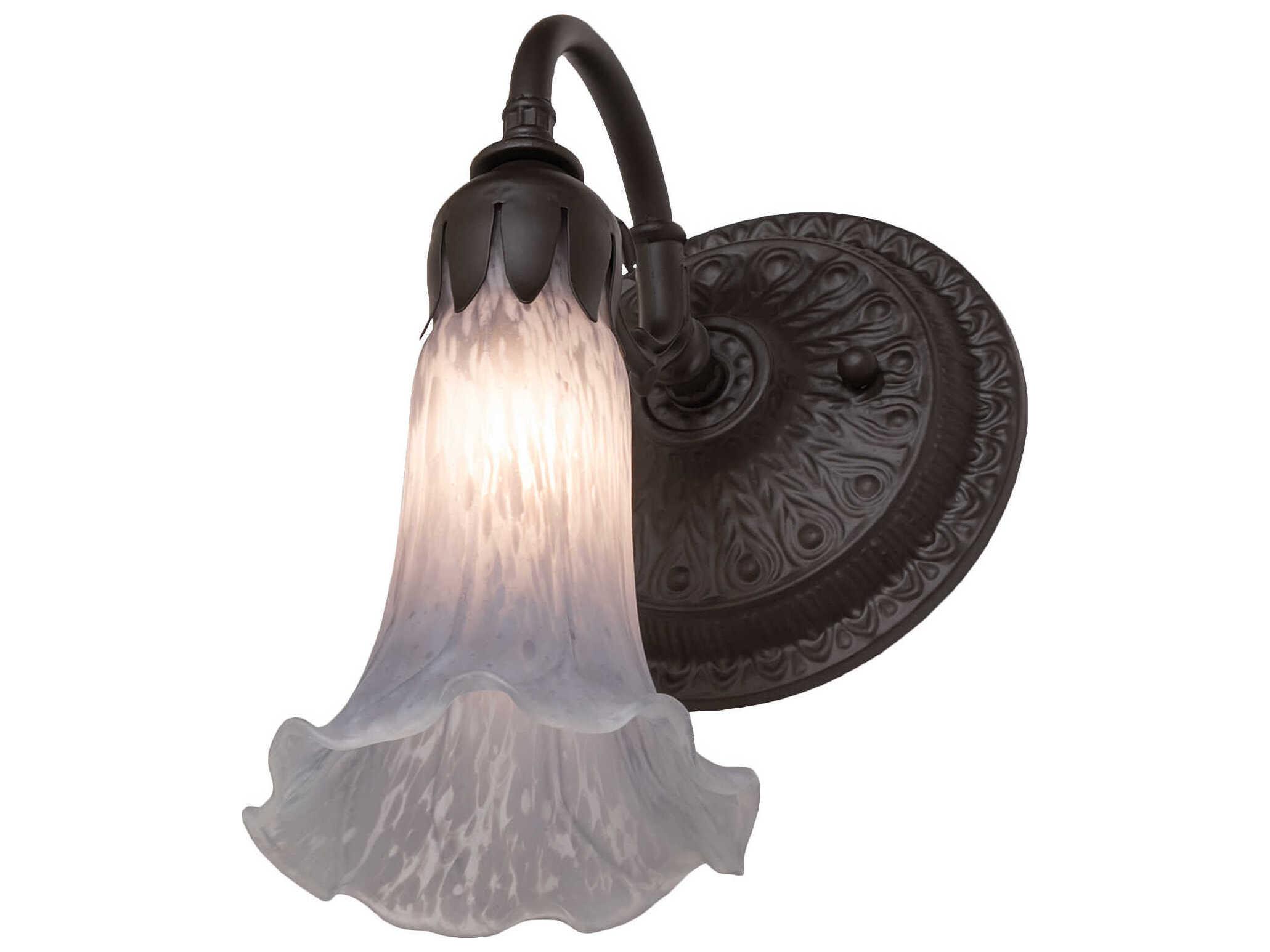 Meyda Pond Lily 1-Light Oil Rubbed Bronze Glass Wall Sconce