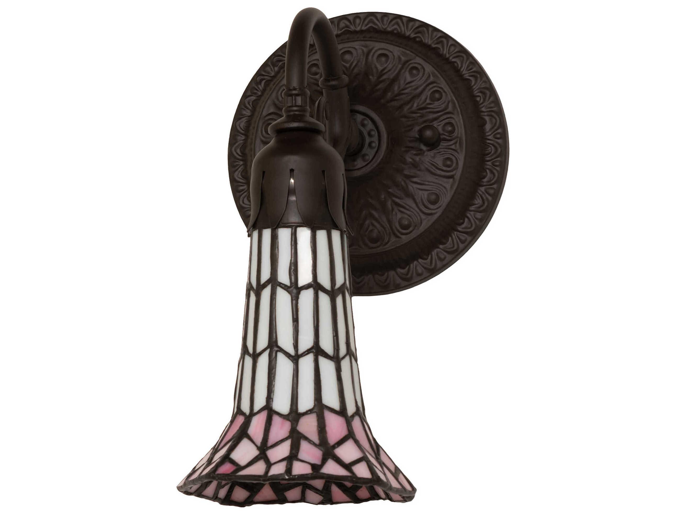Meyda Stained Glass Pond Lily 1-Light Oil Rubbed Bronze Tiffany Wall Sconce