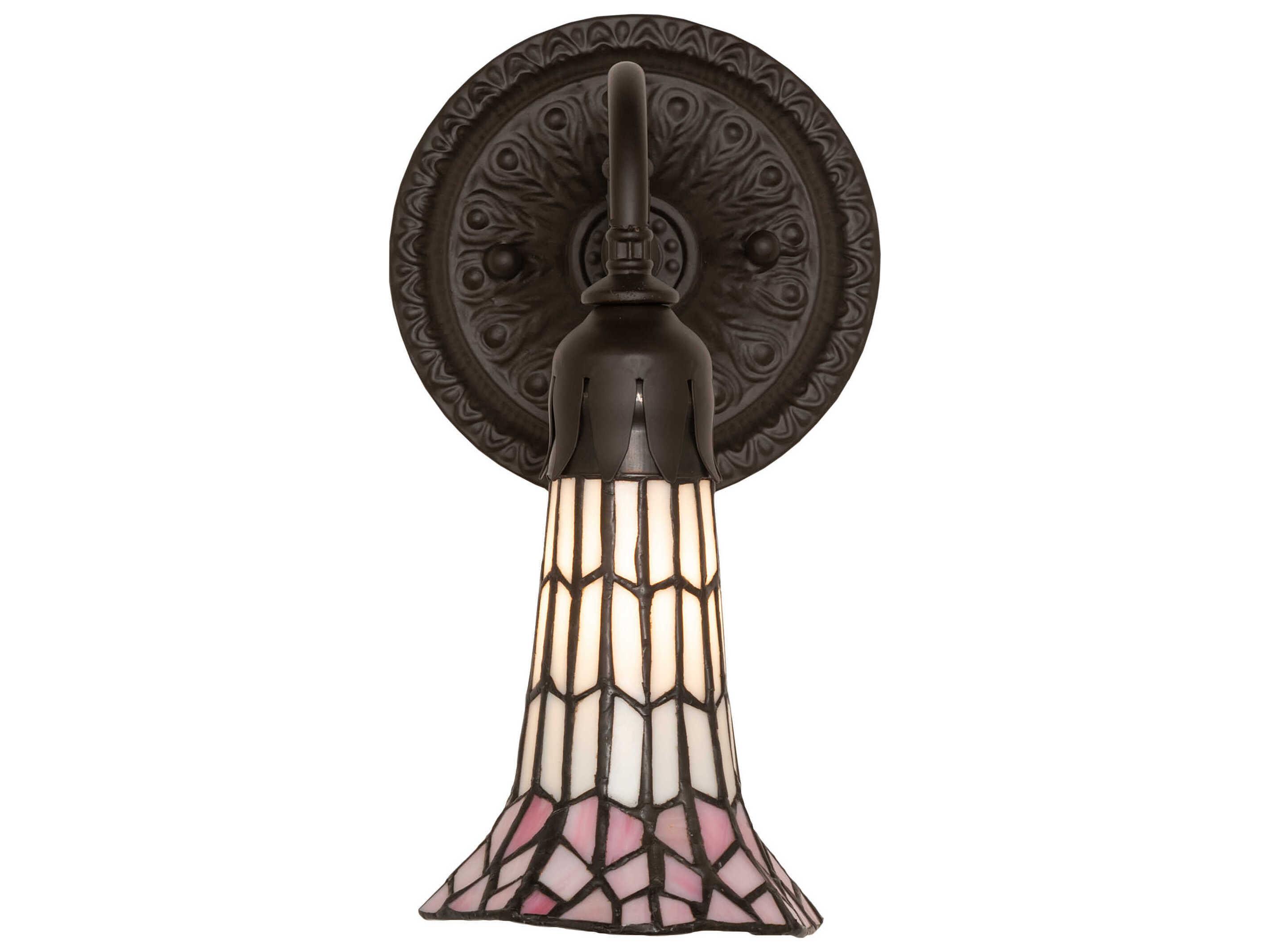 Meyda Stained Glass Pond Lily 1-Light Oil Rubbed Bronze Tiffany Wall Sconce