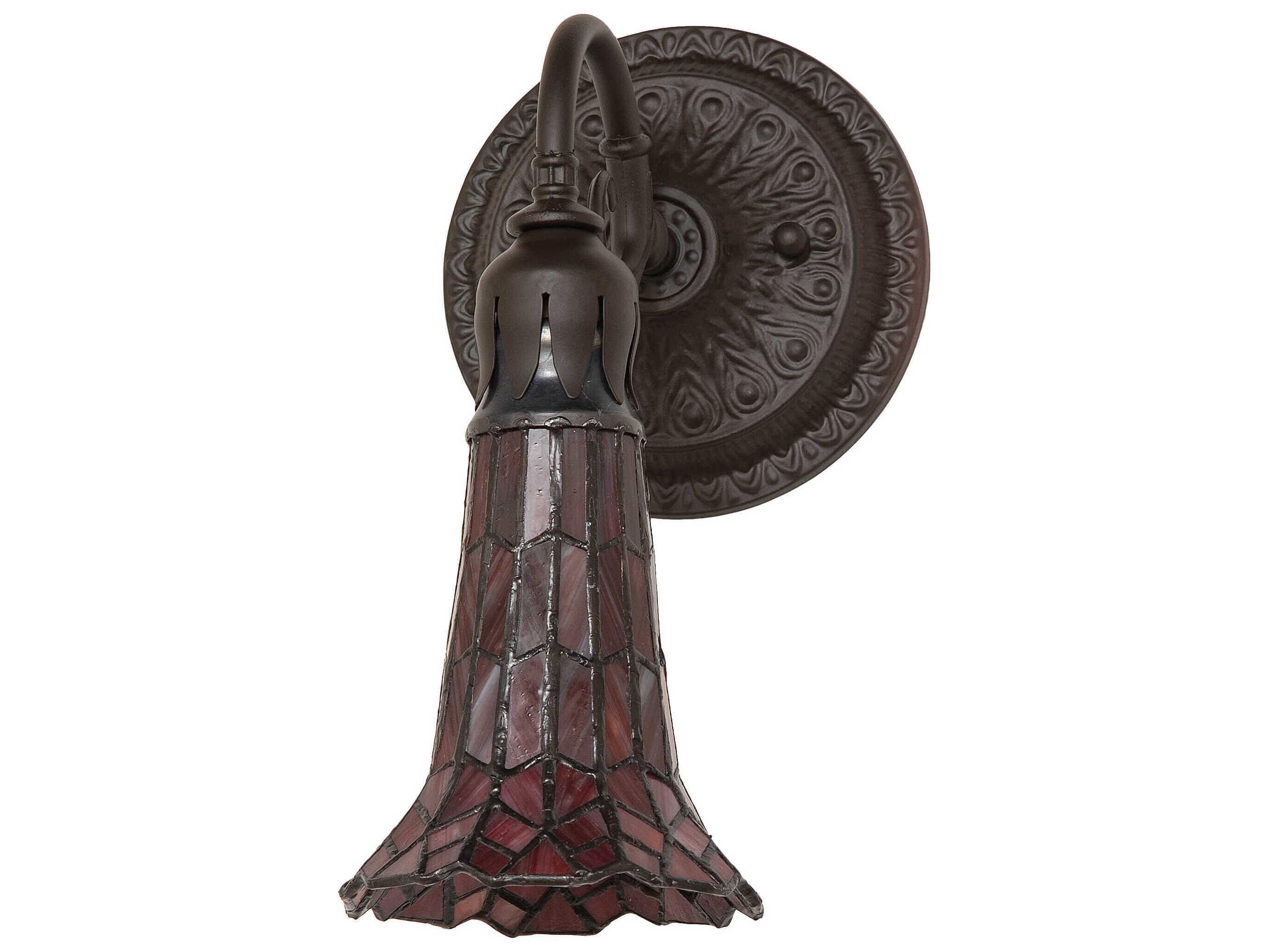 Meyda Stained Glass Pond Lily 1-Light Oil Rubbed Bronze Tiffany Wall Sconce