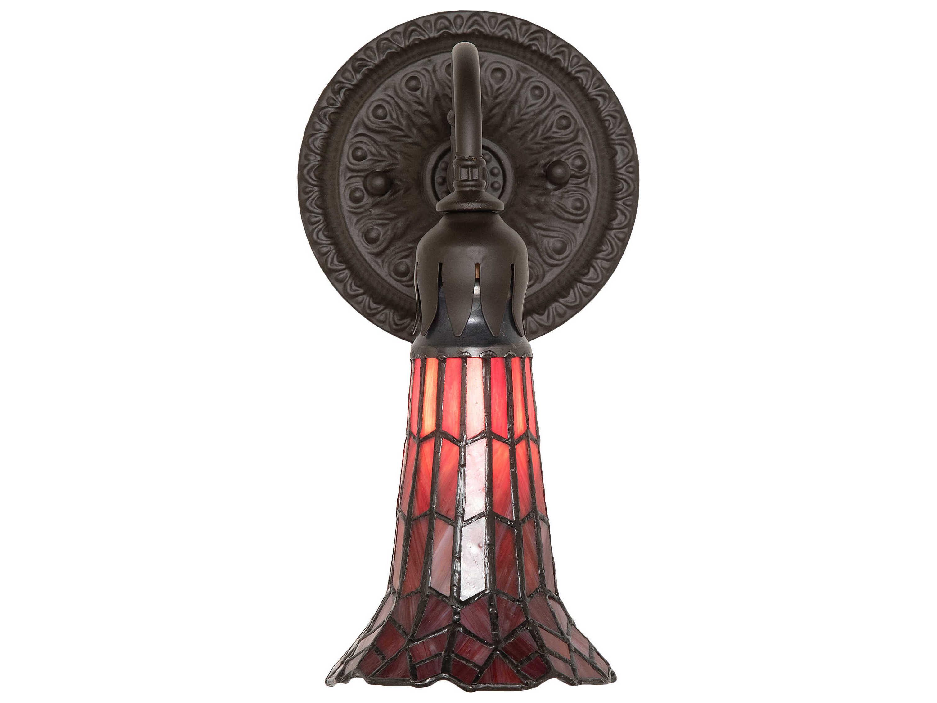 Meyda Stained Glass Pond Lily 1-Light Oil Rubbed Bronze Tiffany Wall Sconce