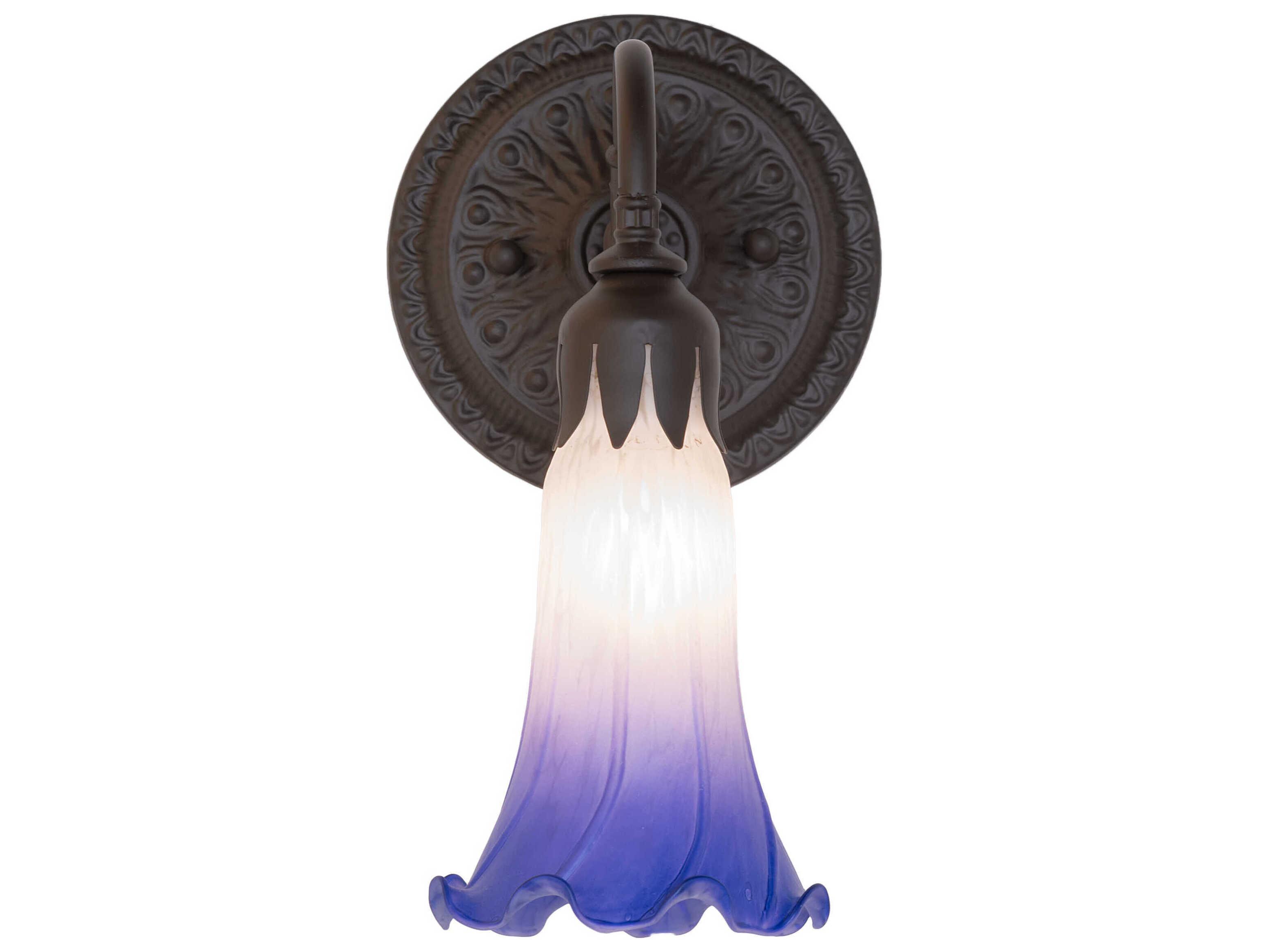 Meyda Pond Lily 1-Light Oil Rubbed Bronze Glass Wall Sconce