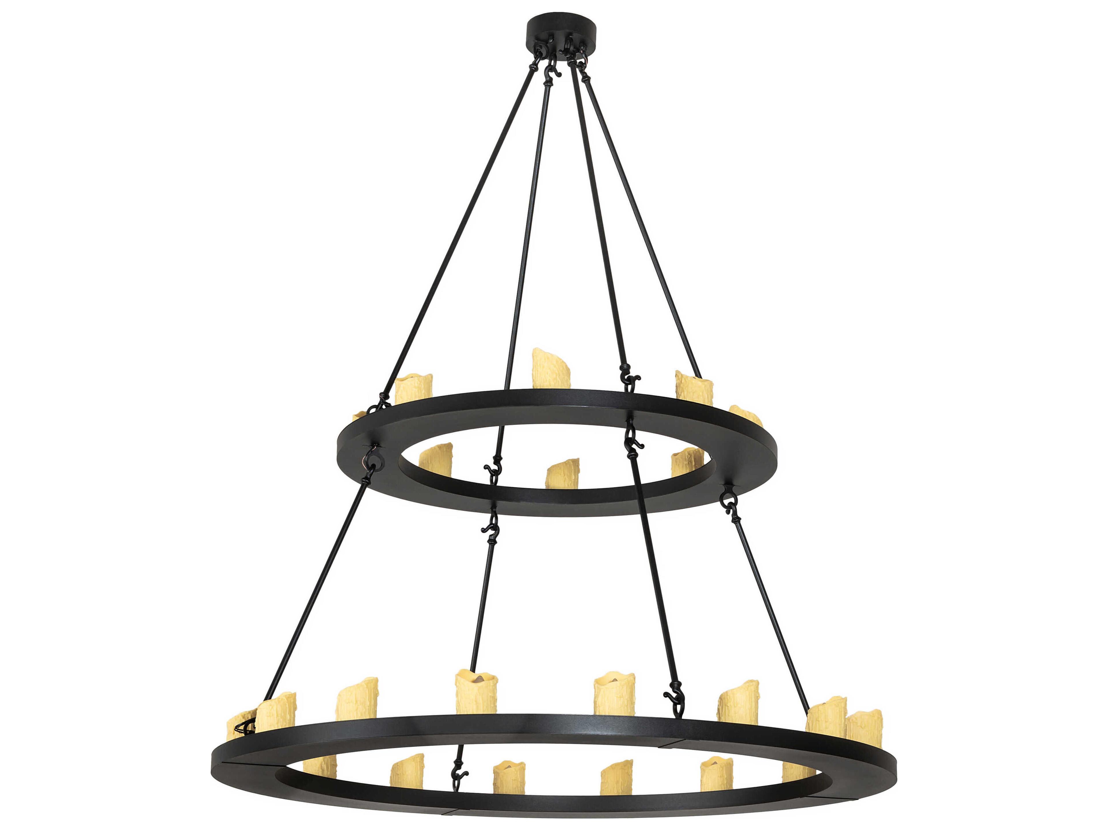 Meyda Loxley 24-Light Textured Black Tiered Chandelier