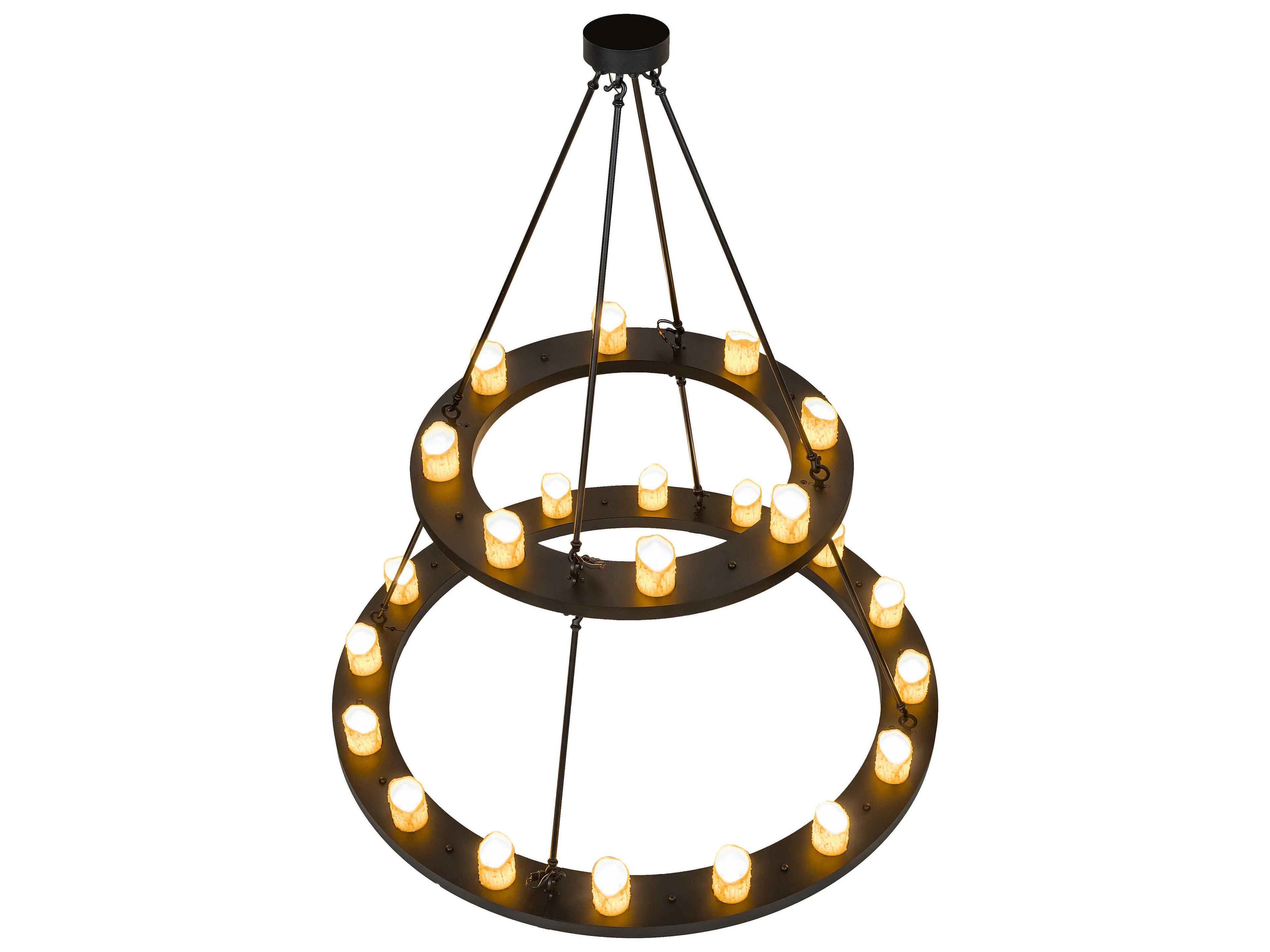 Meyda Loxley 24-Light Textured Black Tiered Chandelier