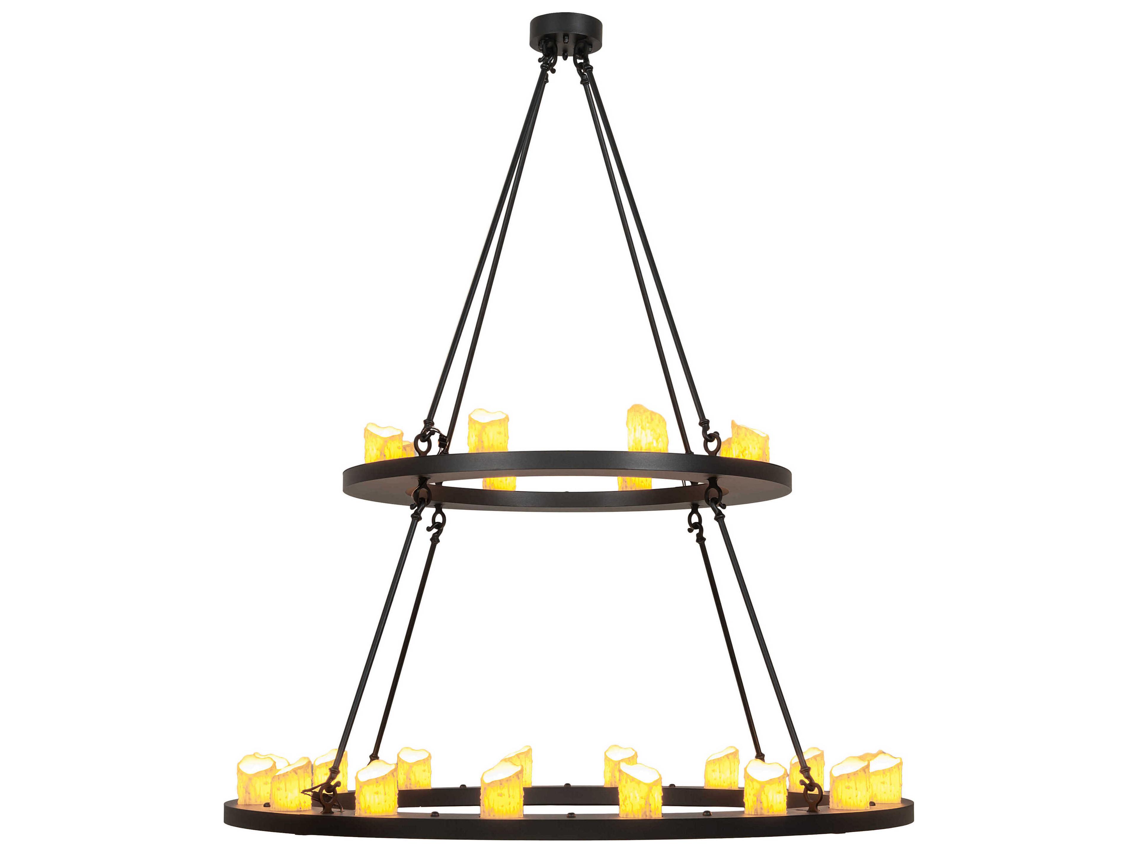 Meyda Loxley 24-Light Textured Black Tiered Chandelier
