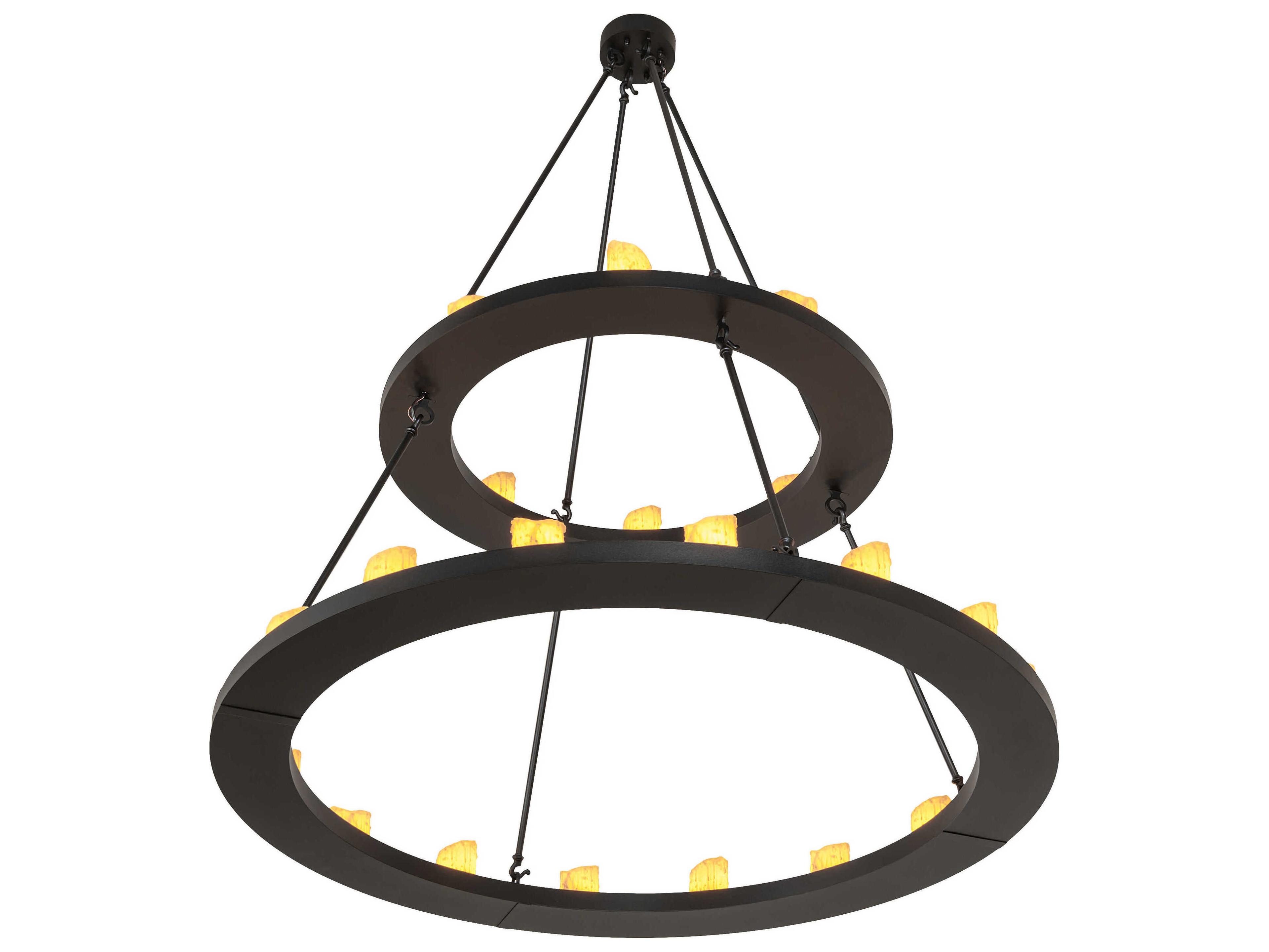 Meyda Loxley 24-Light Textured Black Tiered Chandelier