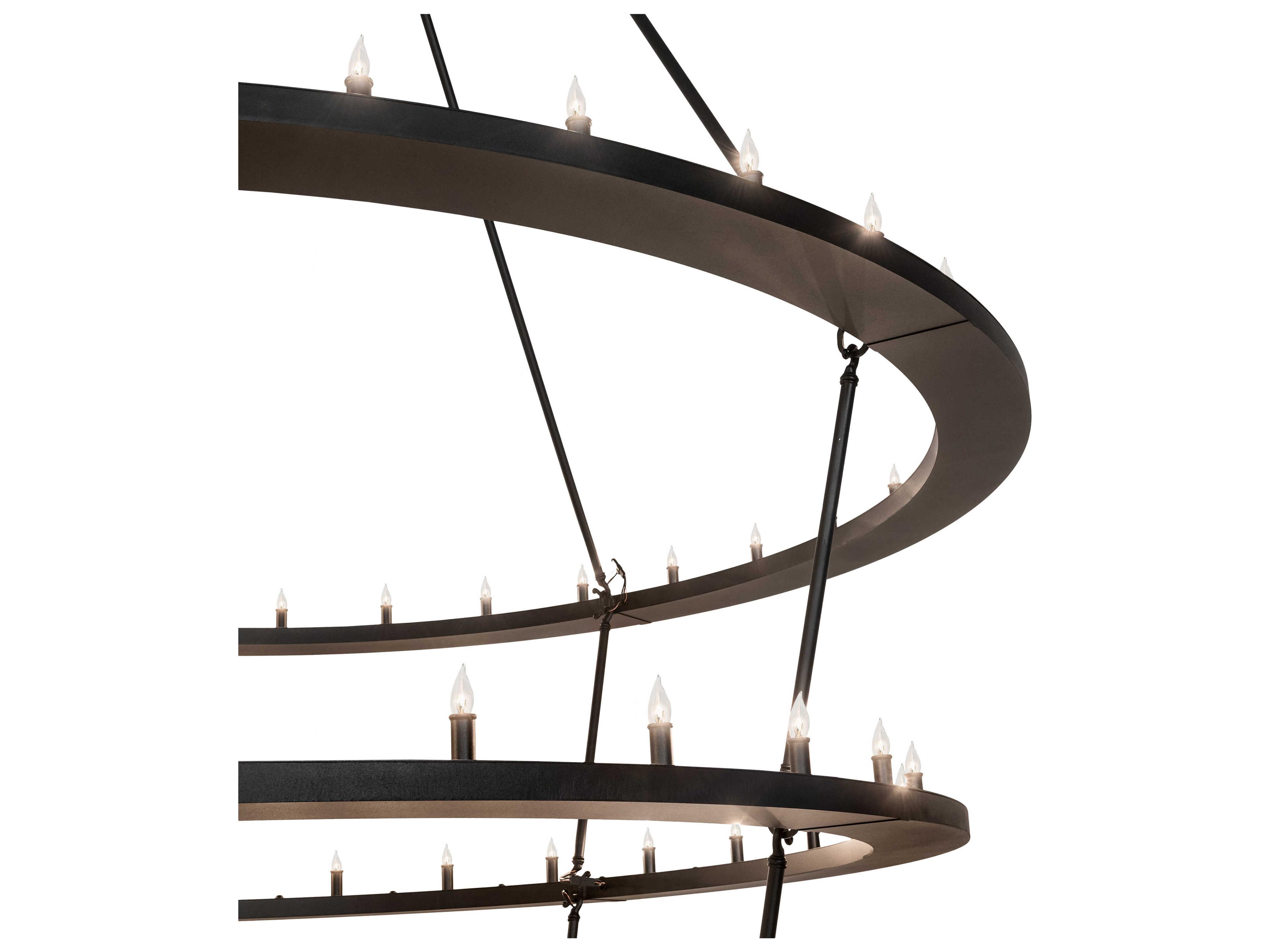 Meyda Loxley 85-Light Textured Black Candelabra Tiered Chandelier