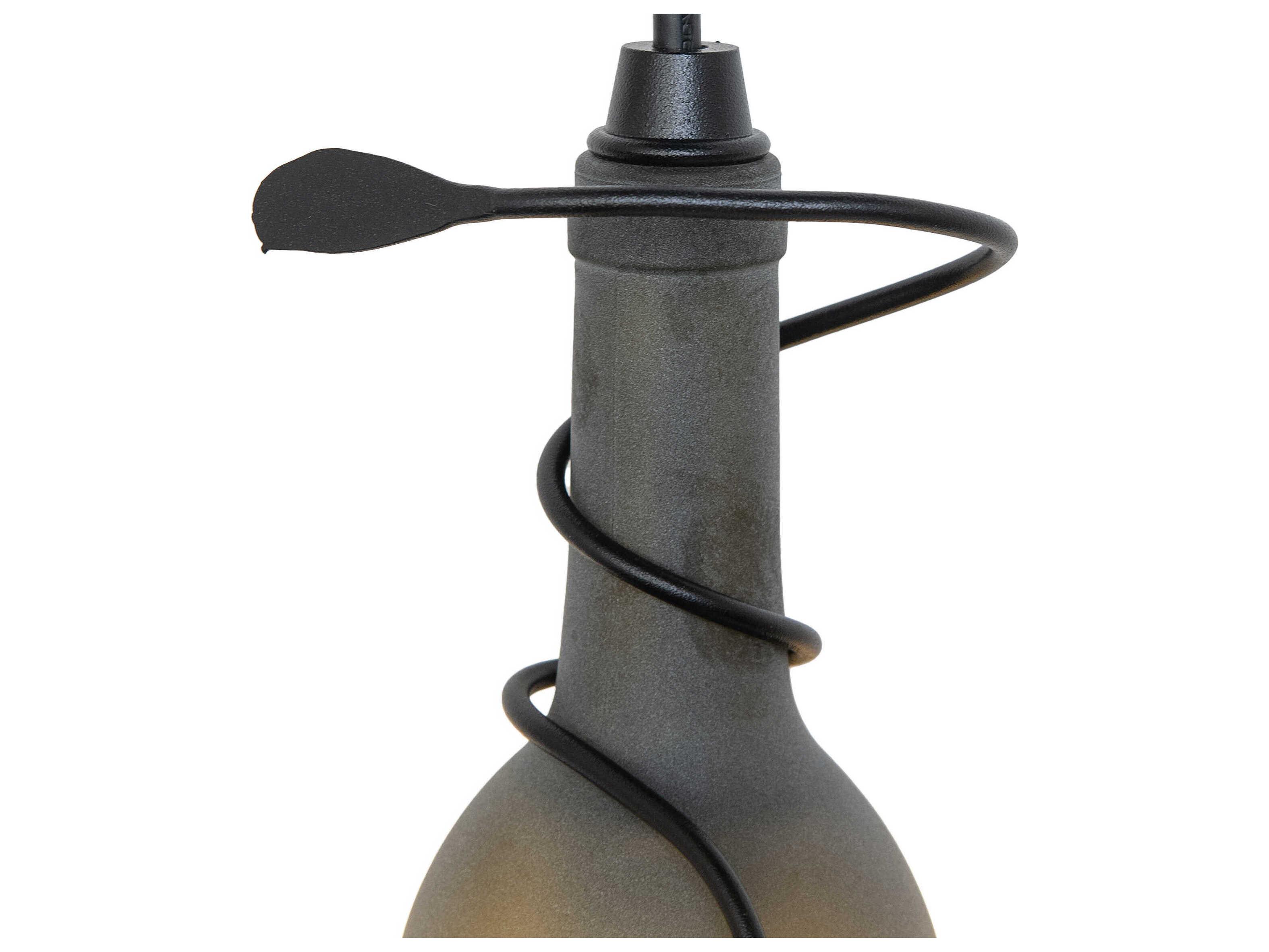 Meyda Tuscan Vineyard 1-Light Textured Black Glass Mini Pendant