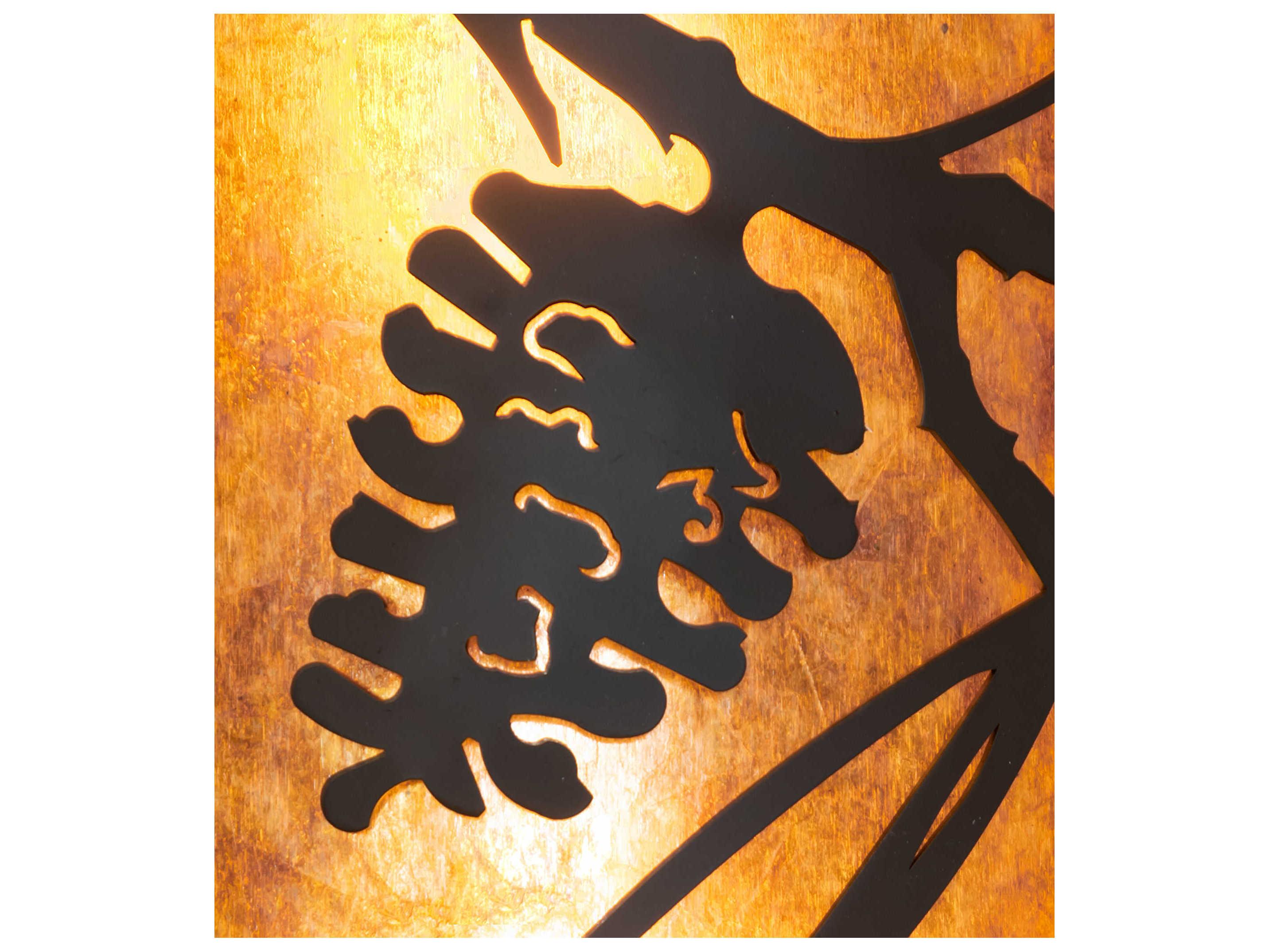 Meyda Whispering Pines 2-Light Oil Rubbed Bronze Glass Wall Sconce