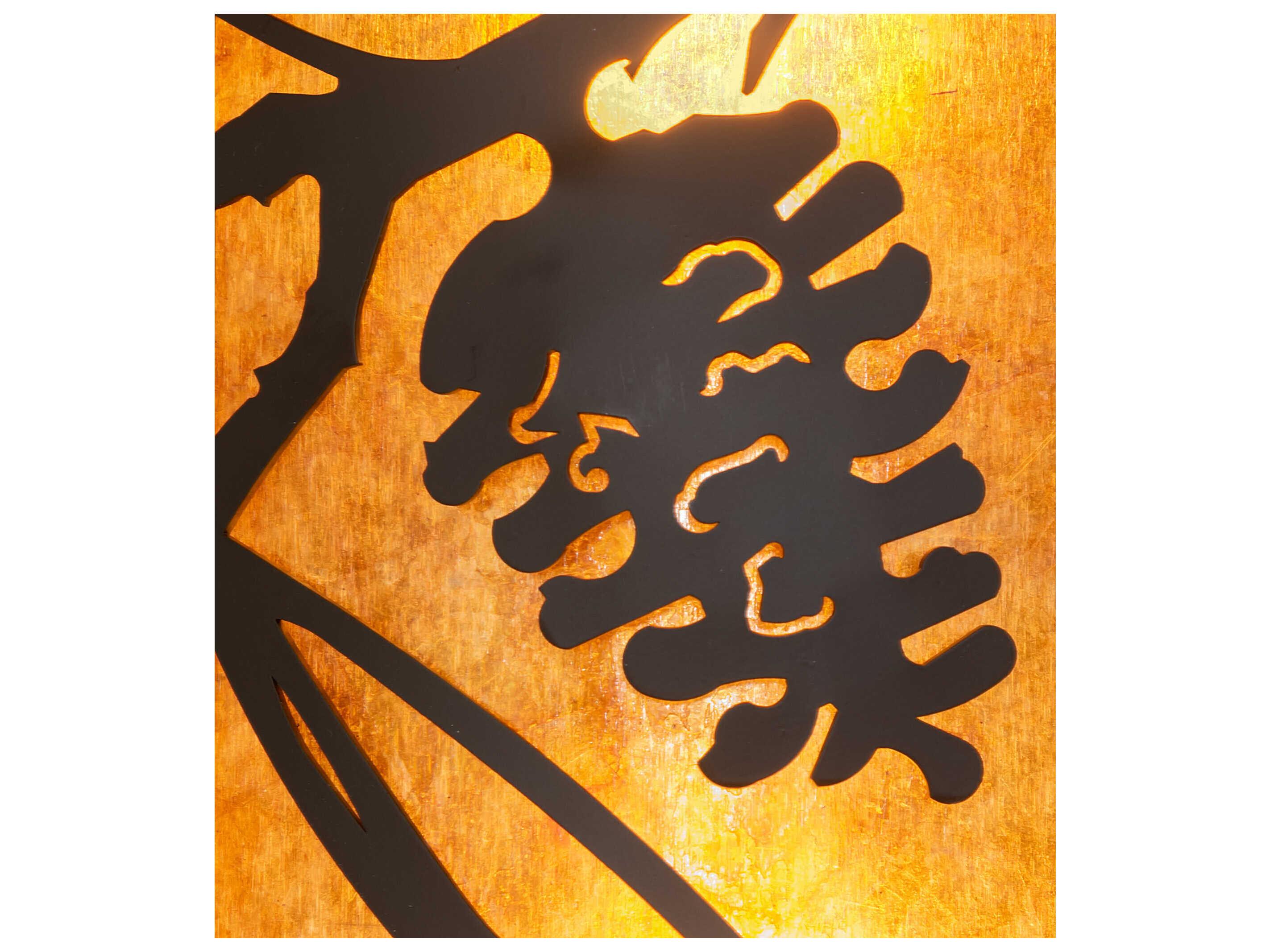 Meyda Whispering Pines 2-Light Oil Rubbed Bronze Glass Wall Sconce