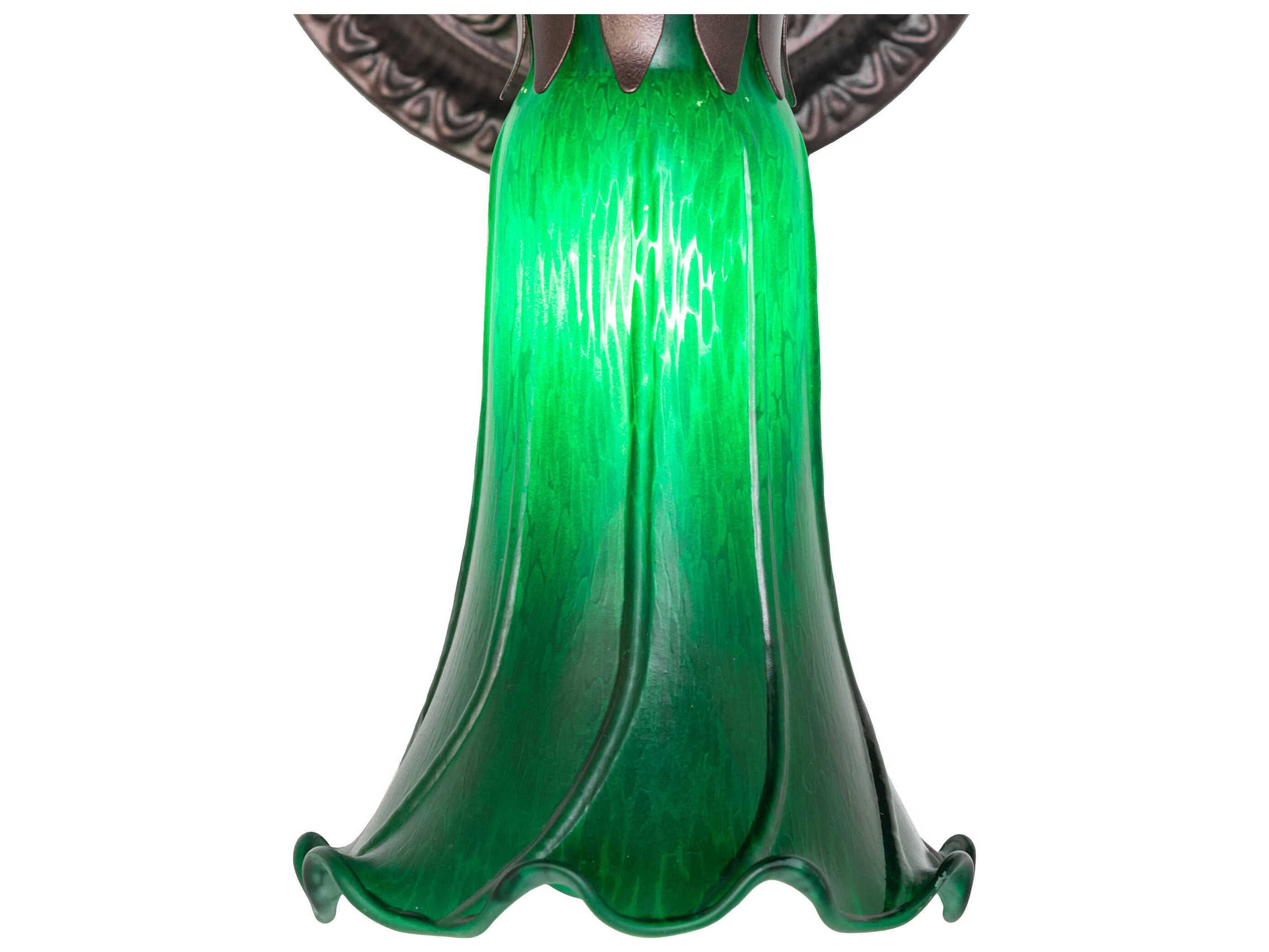 Meyda Pond Lily 1-Light Mahogany Bronze Glass Wall Sconce