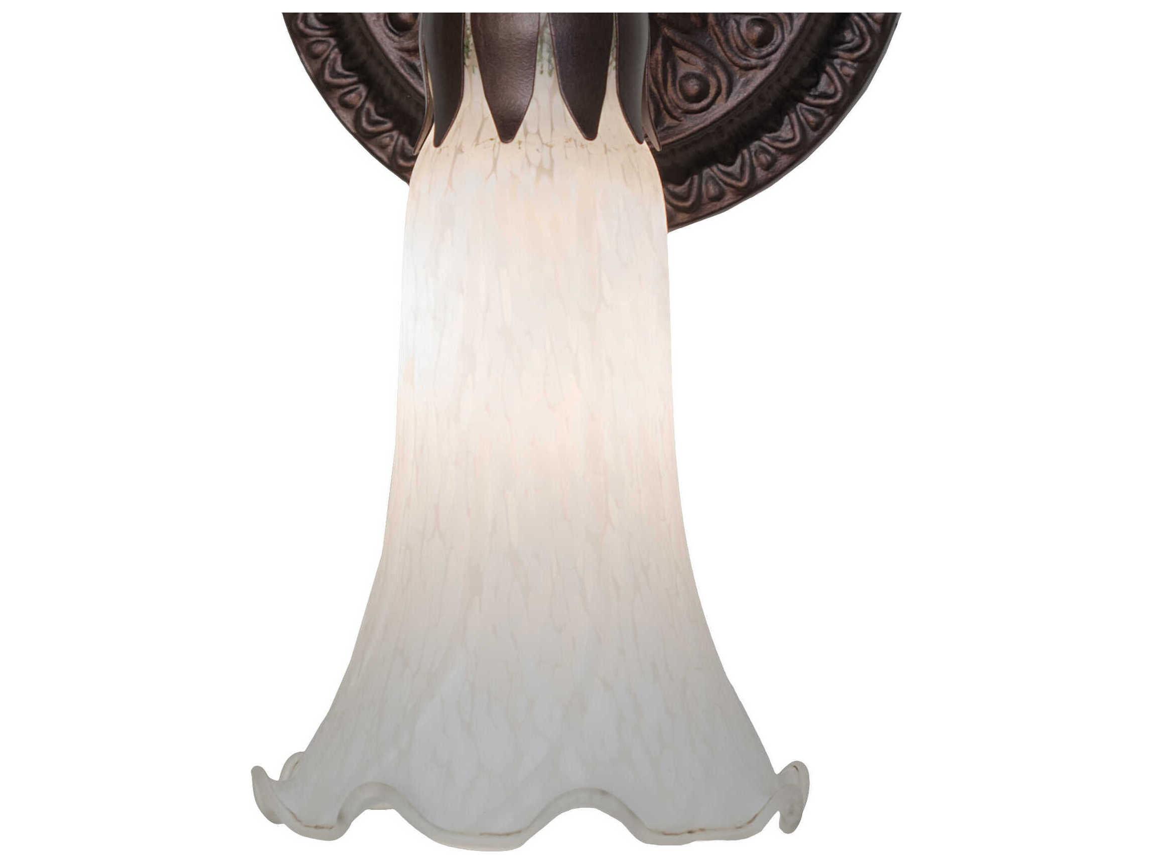 Meyda Pond Lily 1-Light Mahogany Bronze Glass Wall Sconce