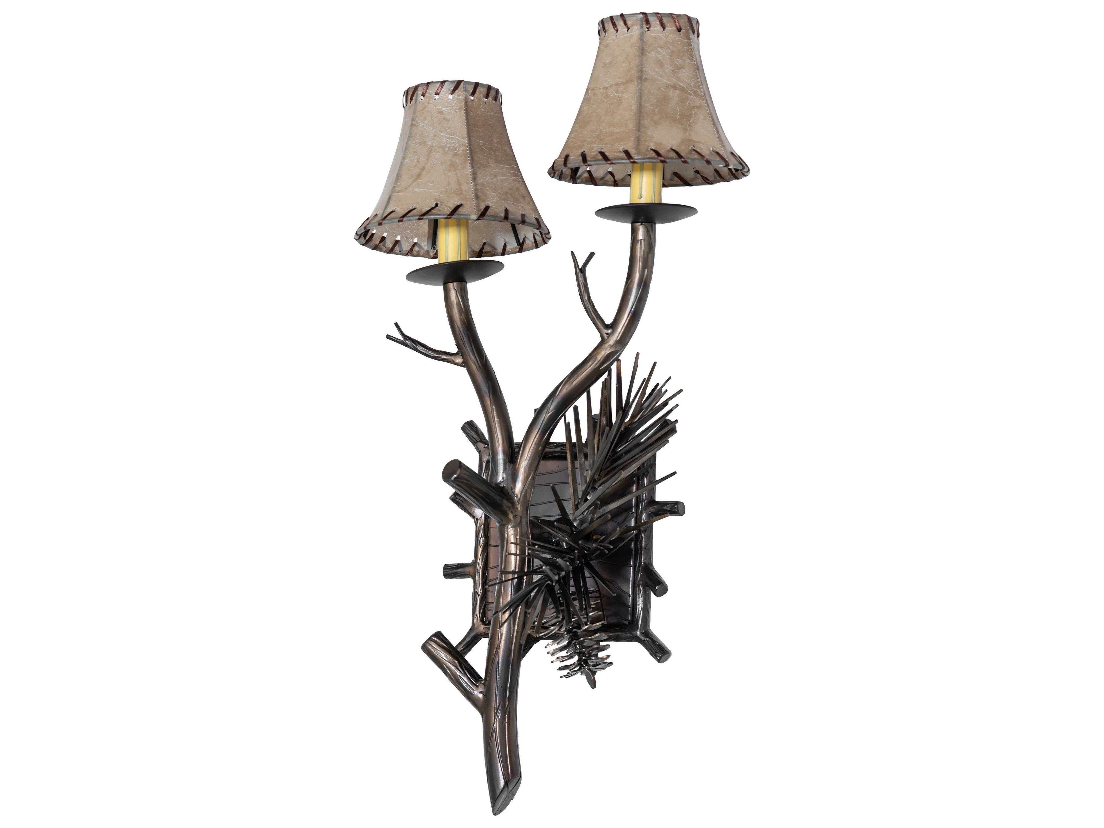 Meyda Pinewood 2-Light Light Burnished Antique Copper Wall Sconce