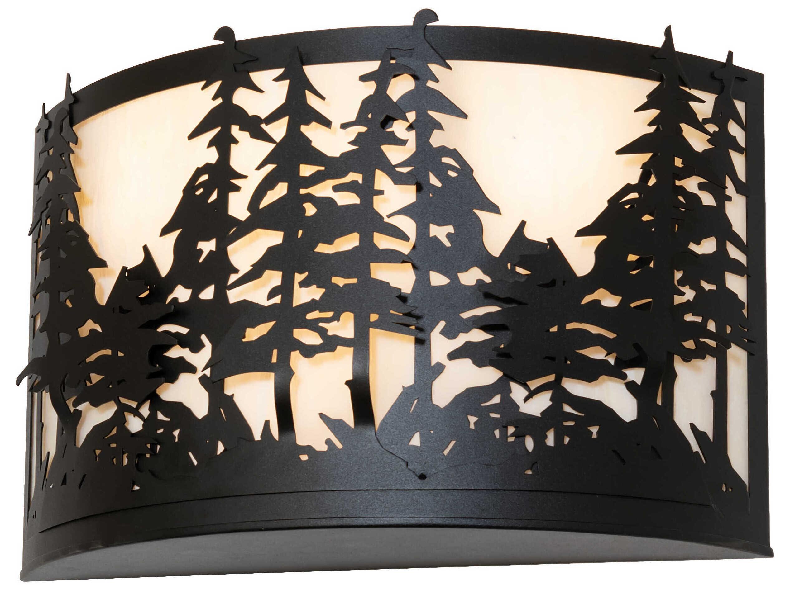 Meyda Pines 4-Light Textured Black Wall Sconce