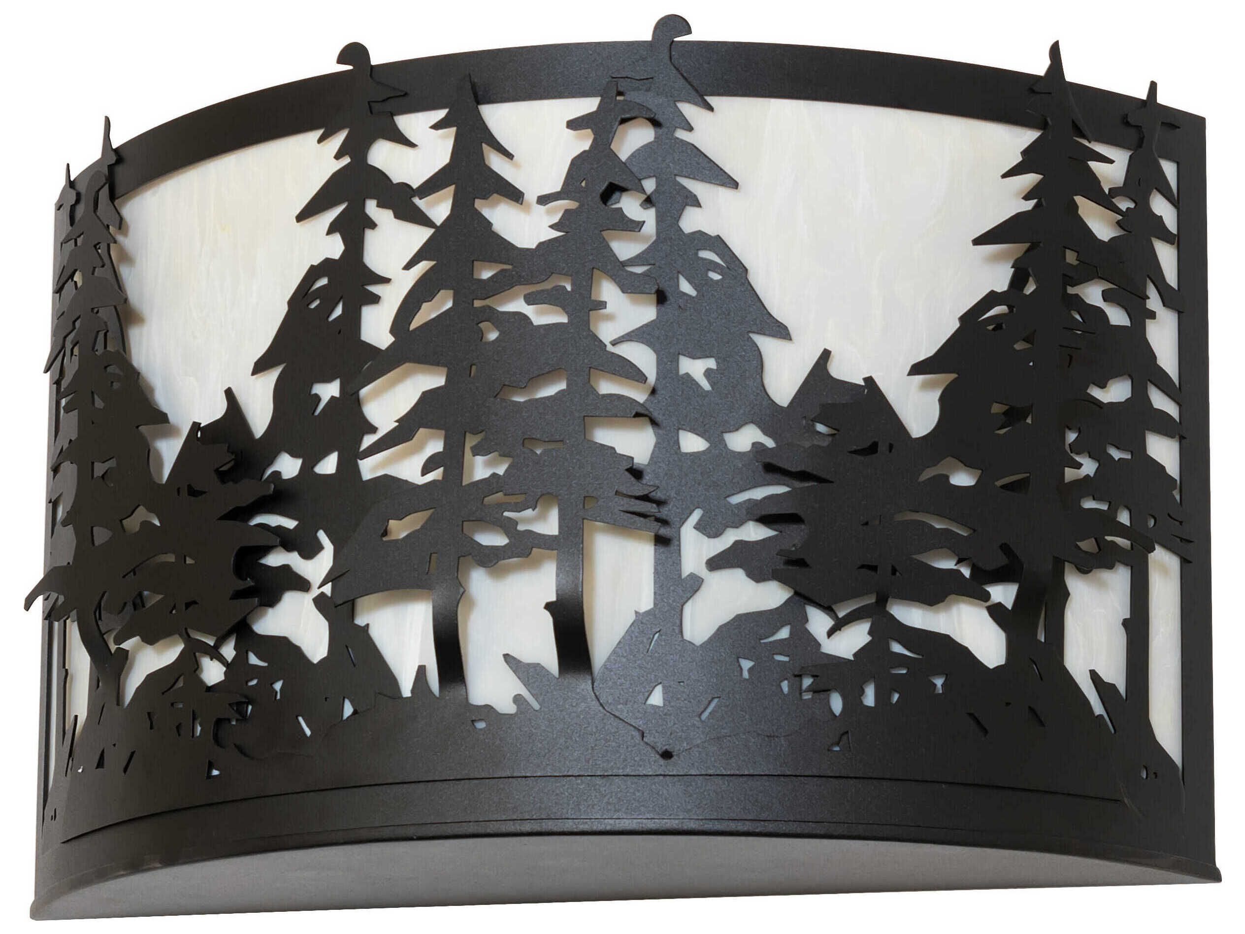 Meyda Pines 4-Light Textured Black Wall Sconce