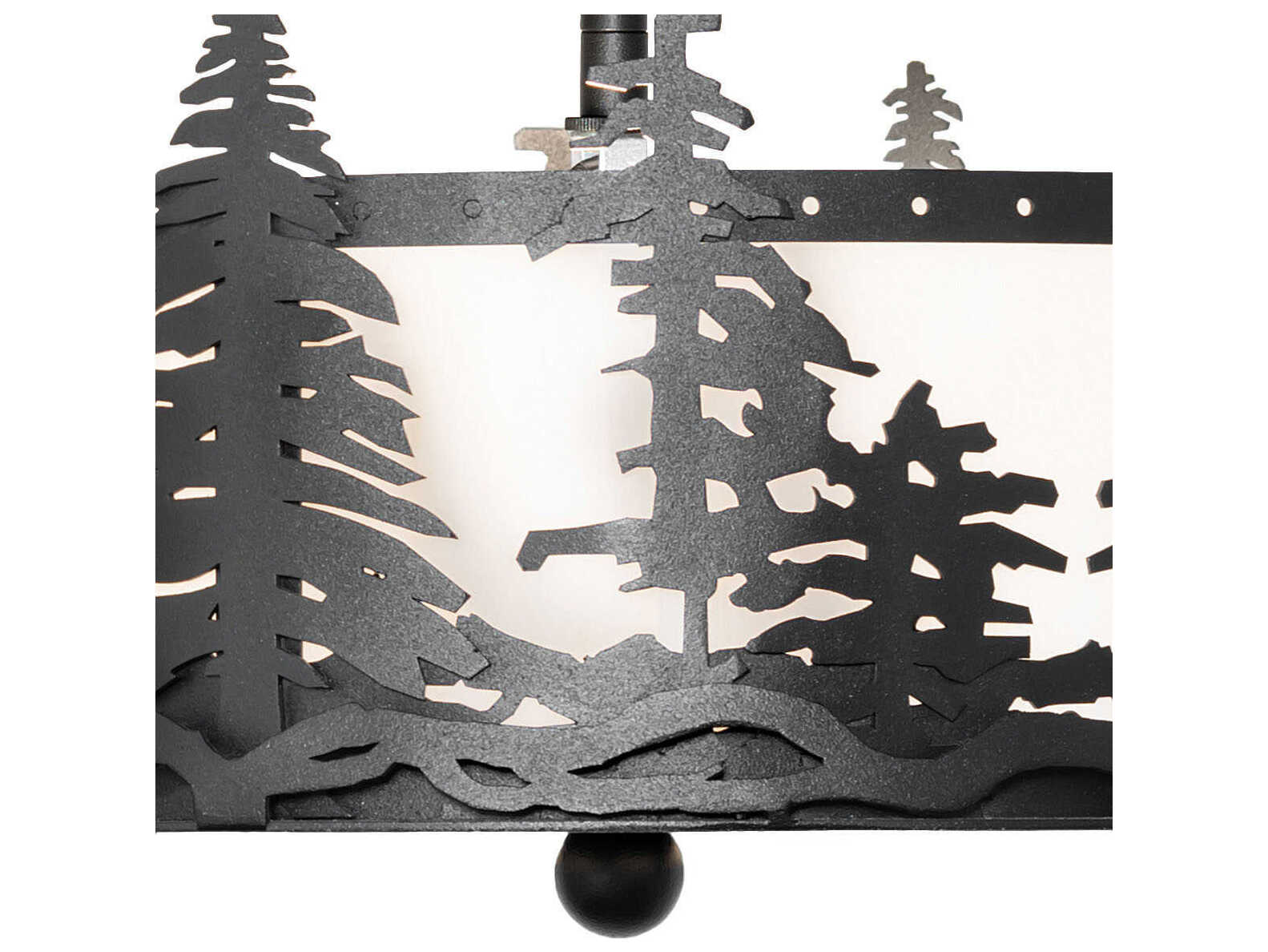 Meyda Tall Pines 2-Light Textured Black Semi Flush Mount