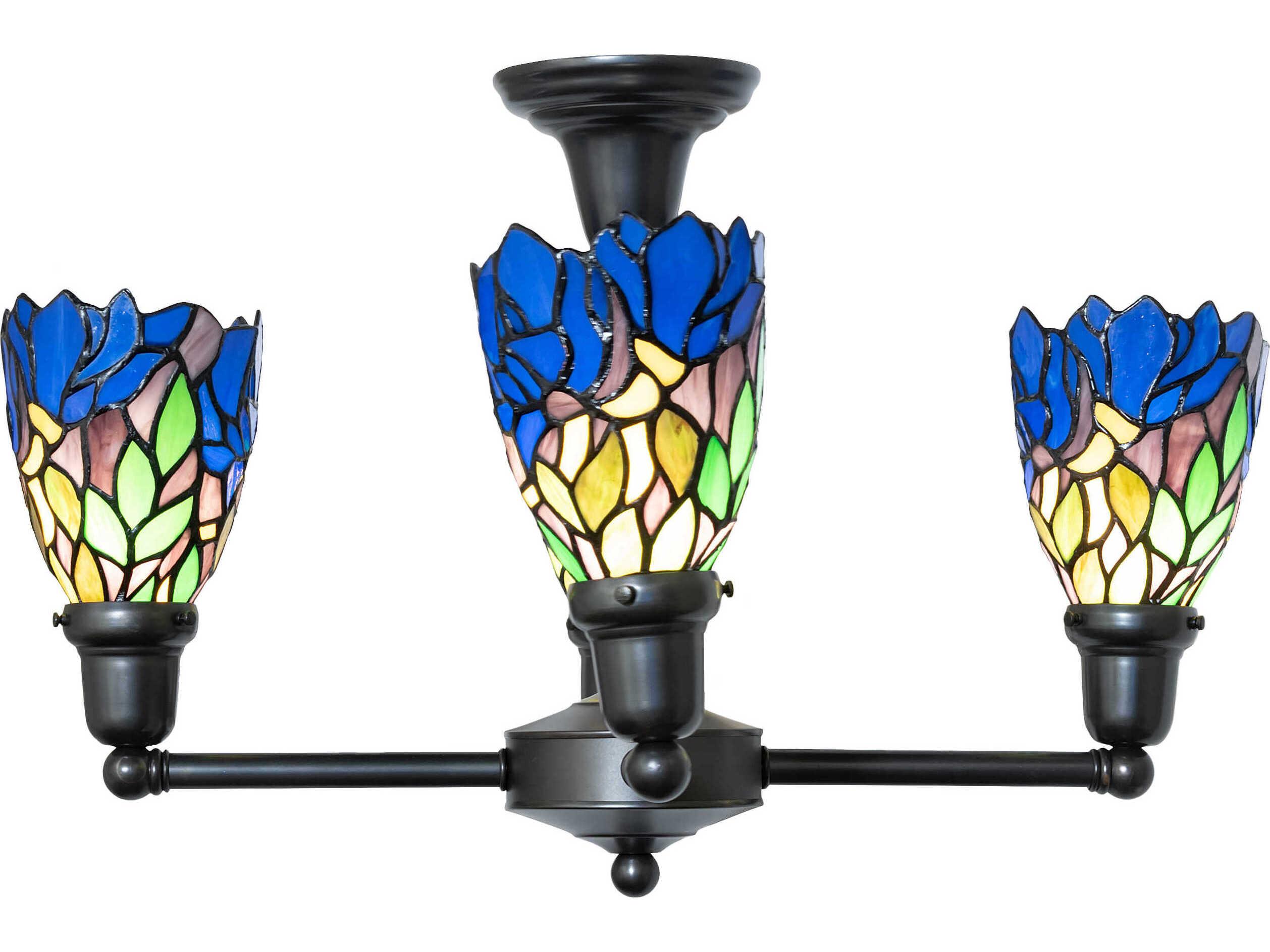 Meyda Iris 4-Light Craftsman Brown Bell Chandelier