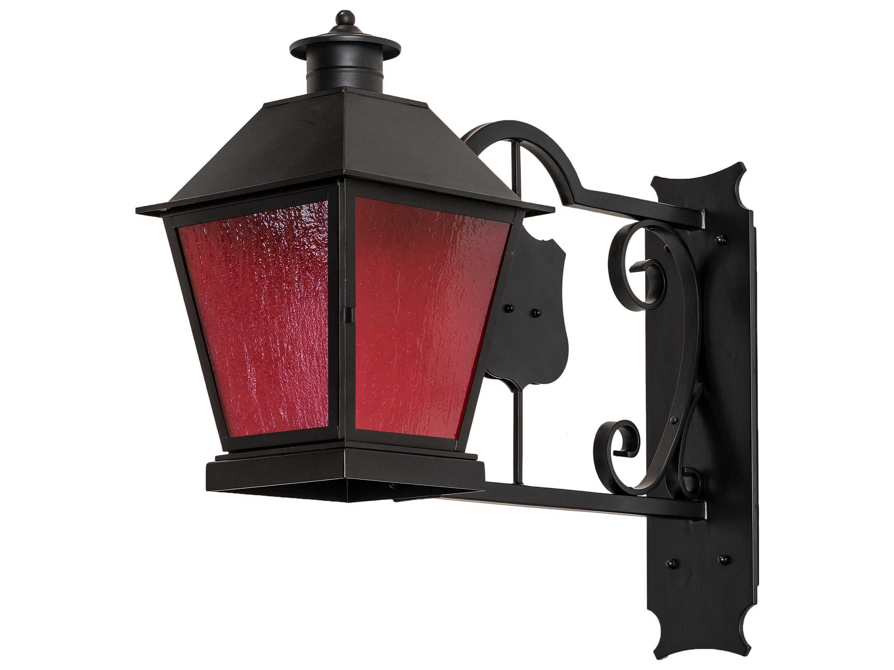 Meyda Stafford 1 - Light Outdoor Wall Light with Frosted Amethyst Shade