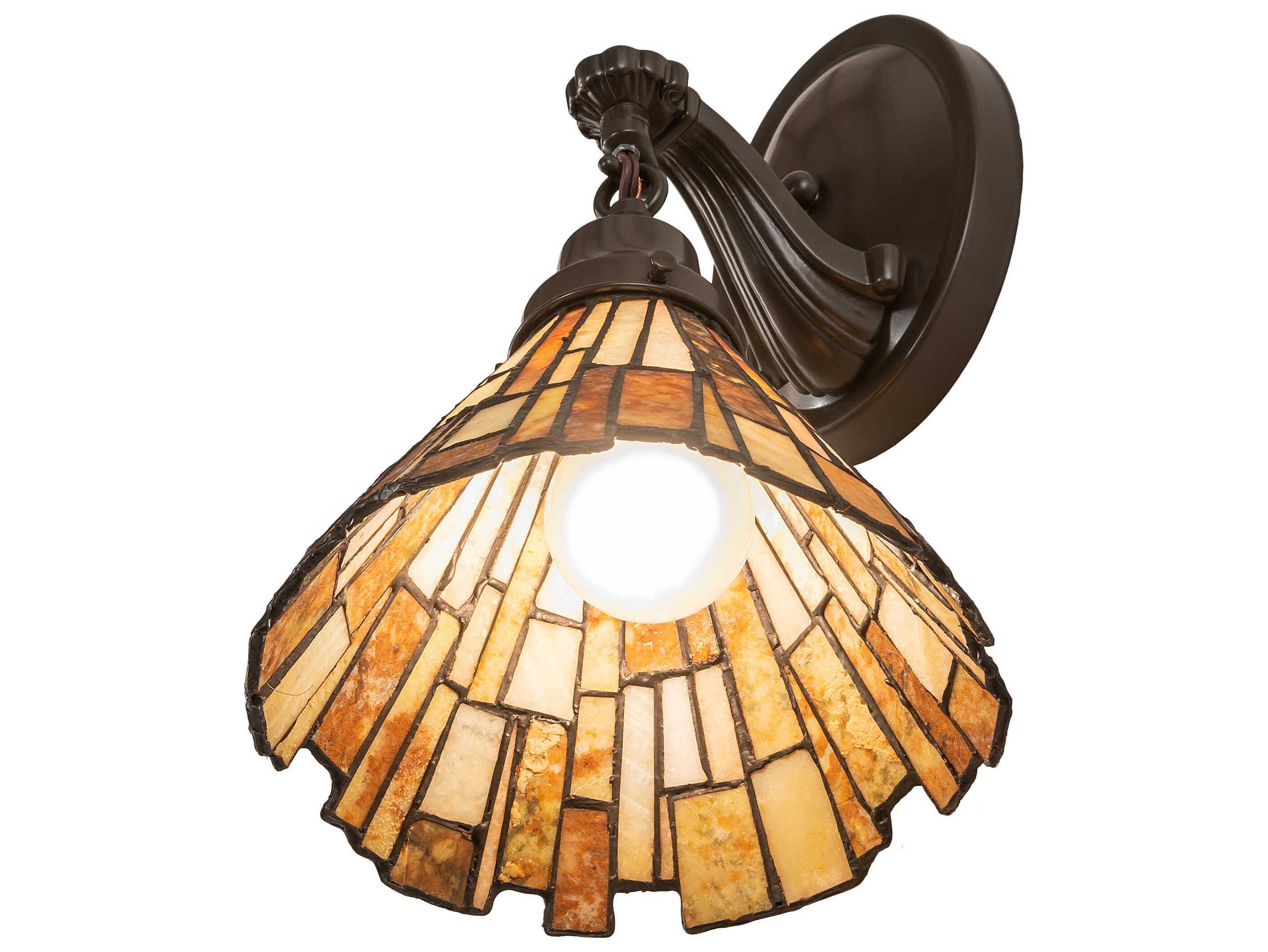 Meyda Delta Jadestone 1-Light Timeless Bronze Wall Sconce