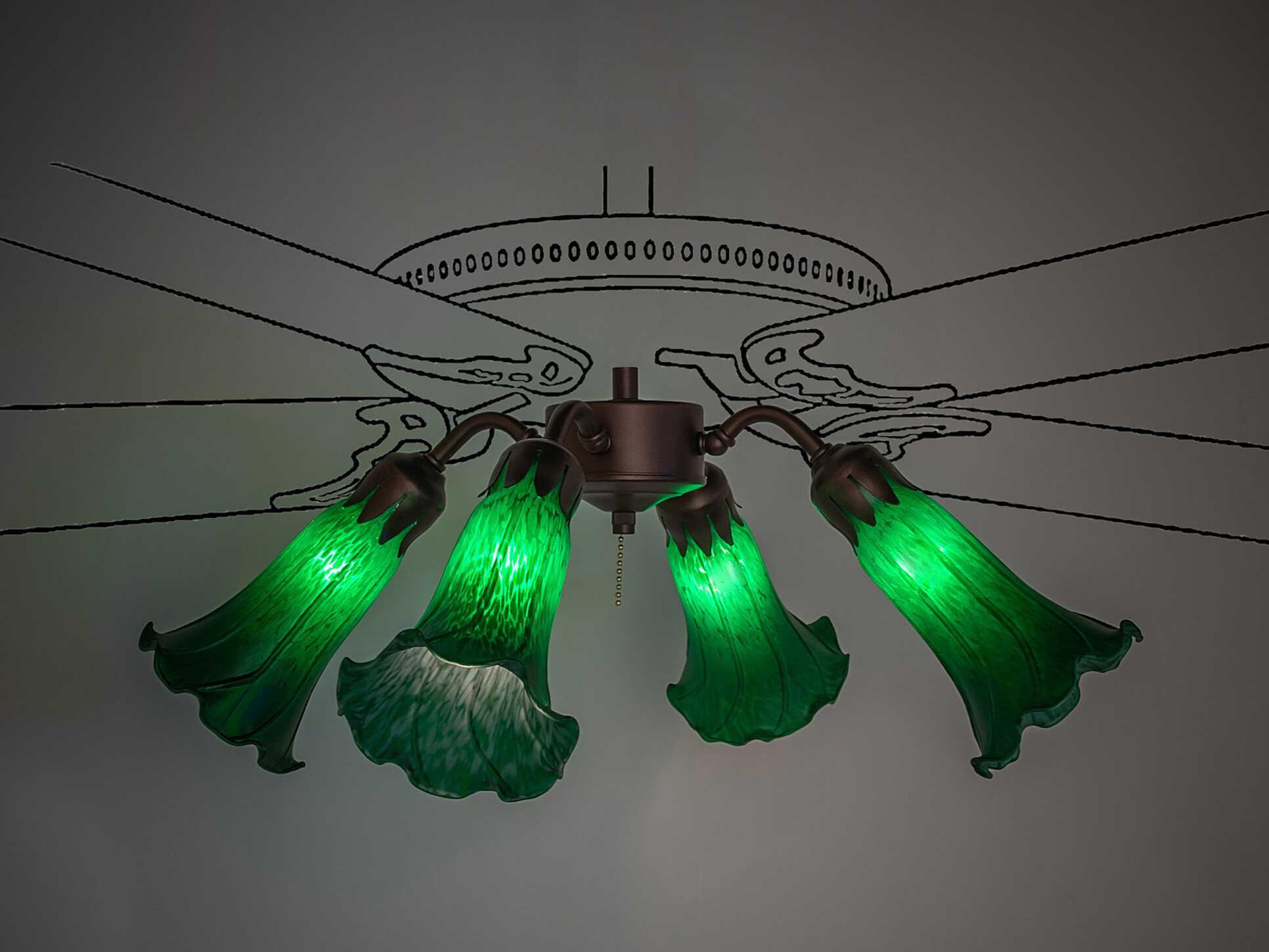 Meyda Pond Lily Tiffany 4 - Light Fan Kit