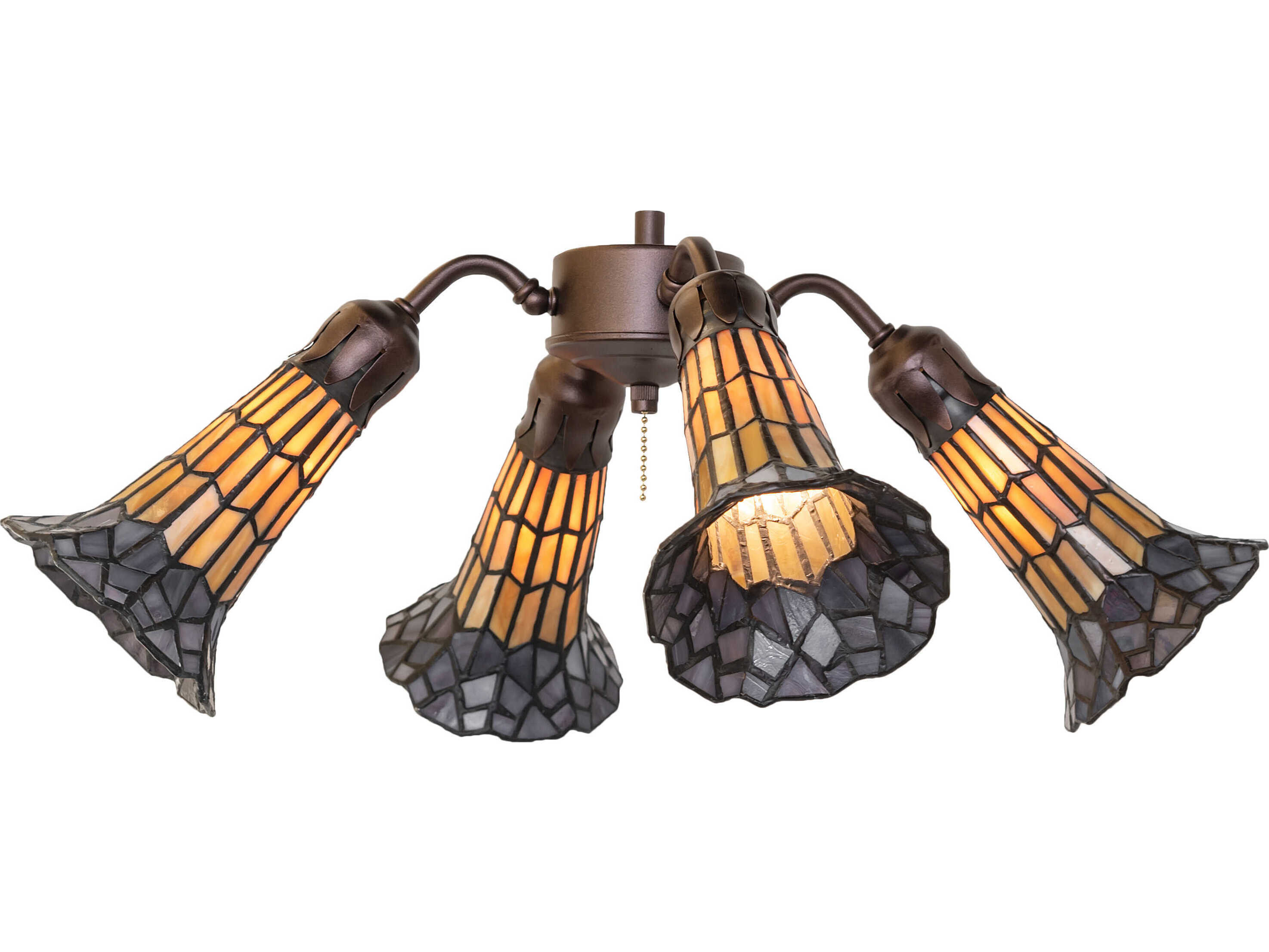 Meyda Stained Glass Pond Lily 4 - Light Fan Kit