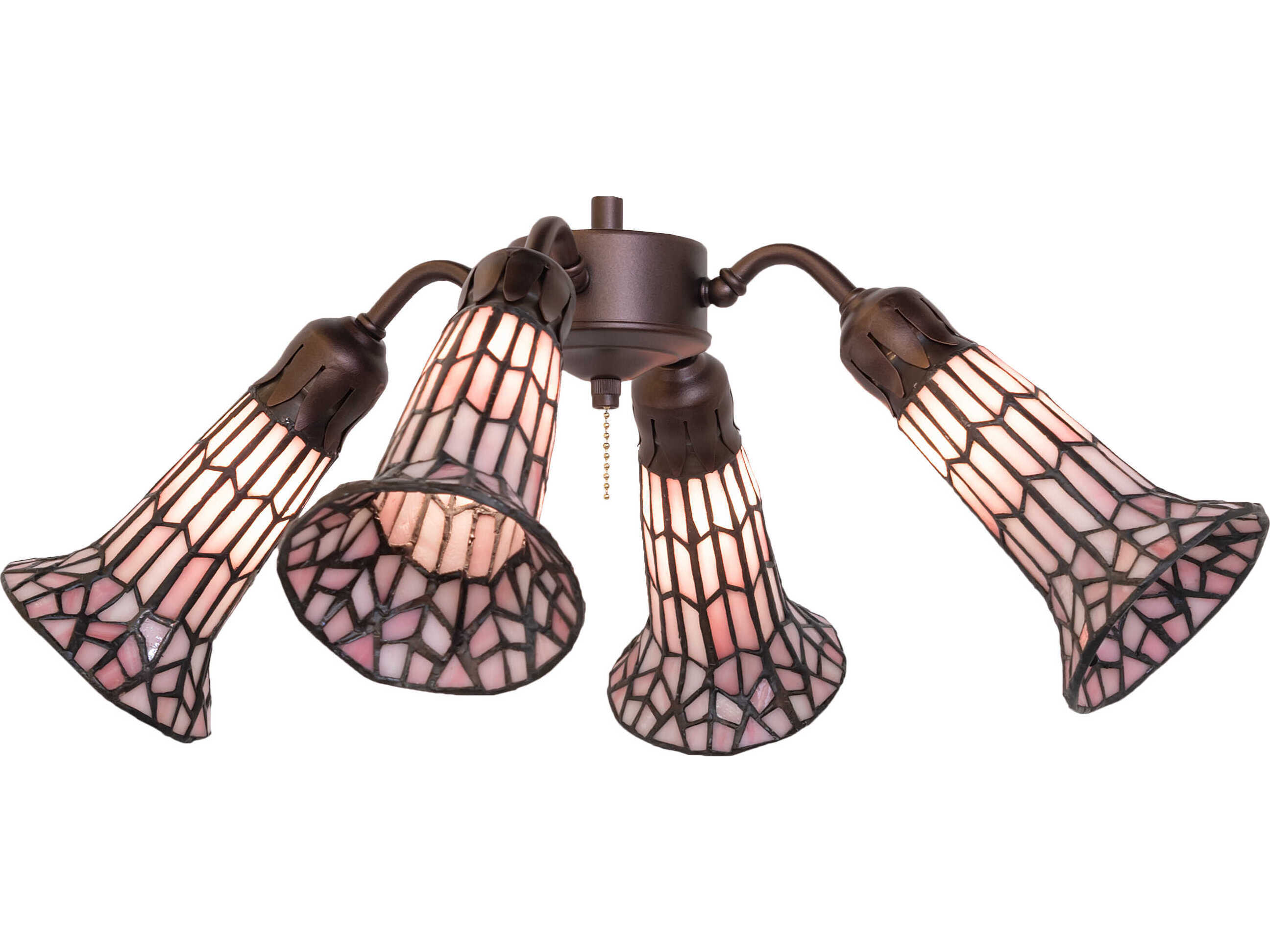 Meyda Stained Glass Pond Lily 4 - Light Fan Kit