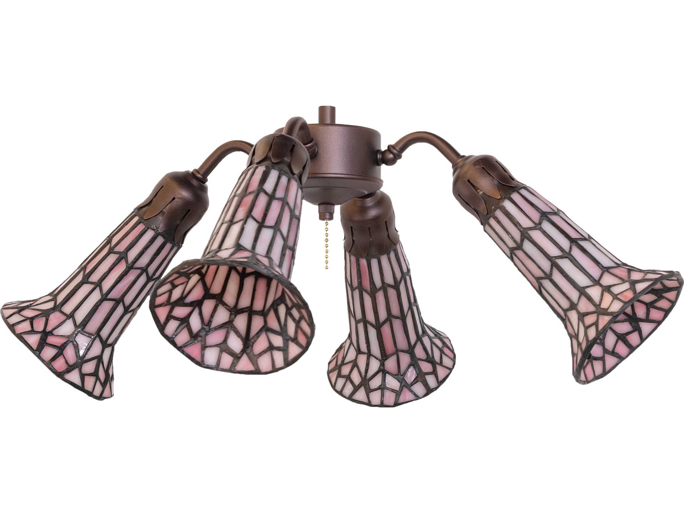 Meyda Stained Glass Pond Lily 4 - Light Fan Kit