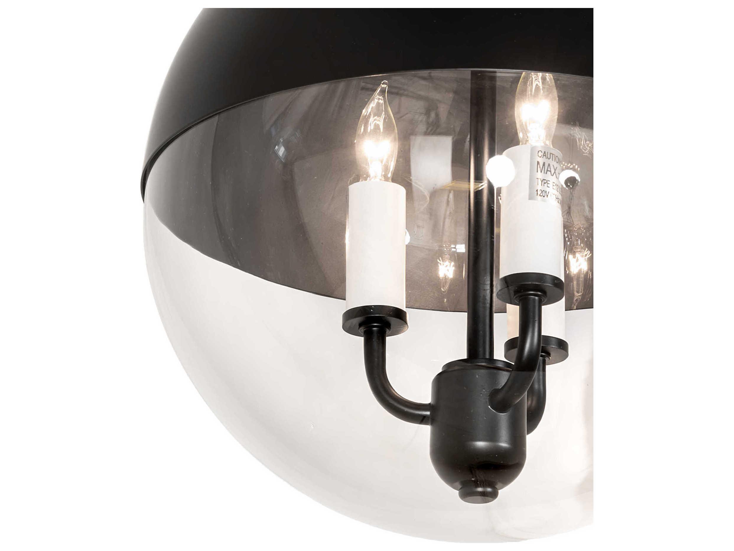 Meyda Bola 3-Light Matte Black Globe Mini Pendant