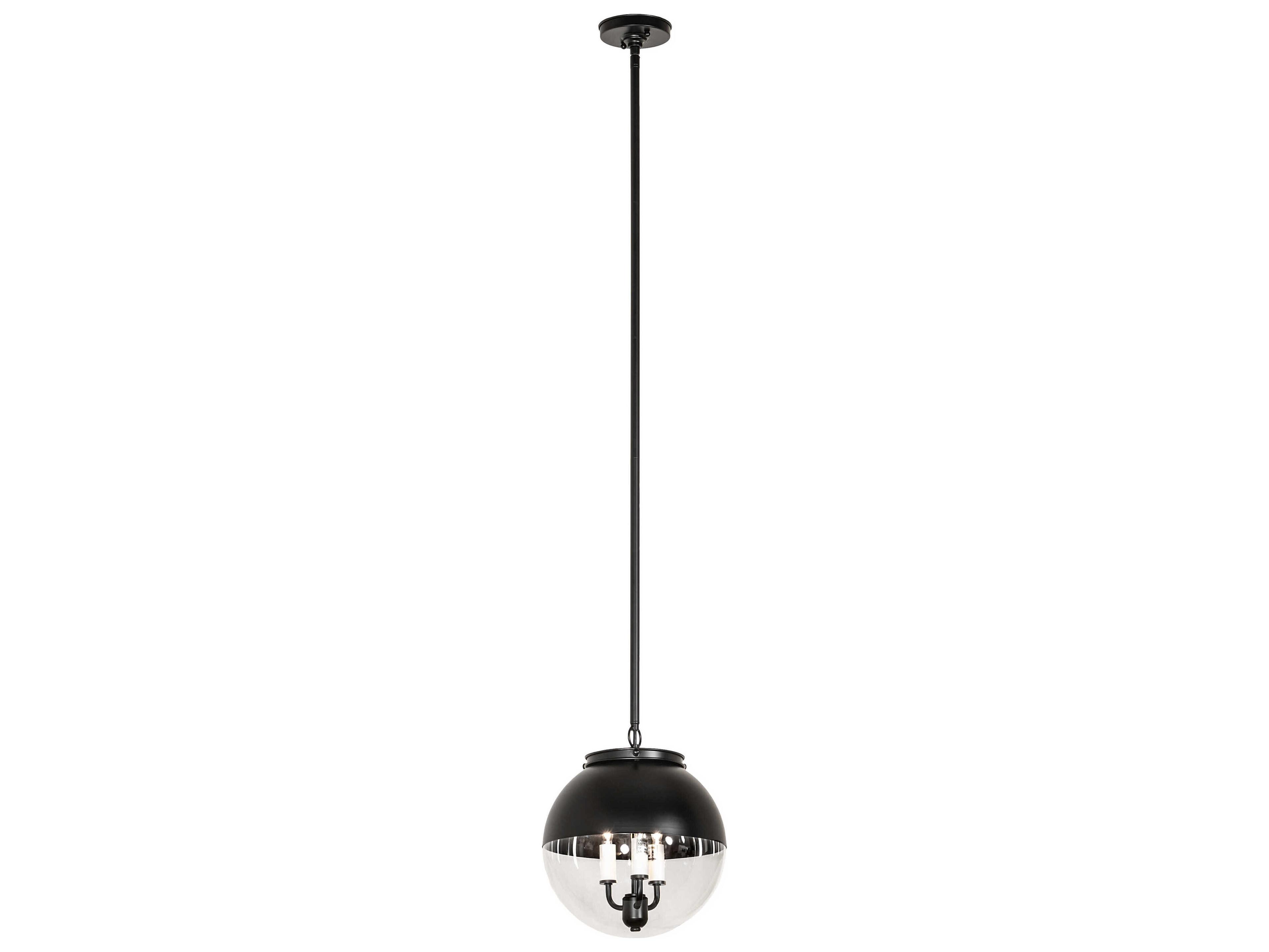 Meyda Bola 3-Light Matte Black Globe Mini Pendant