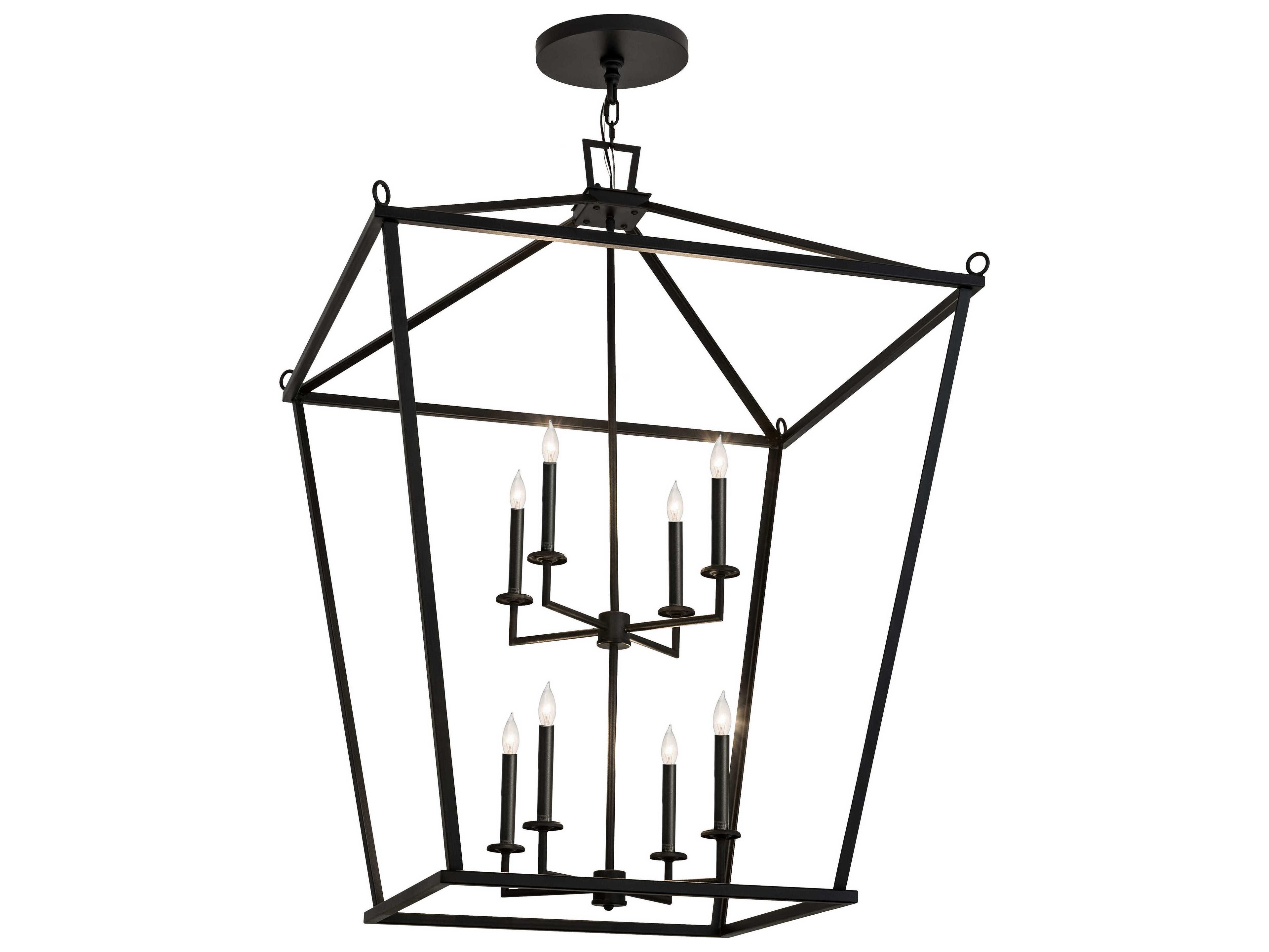Meyda Kitzi 8-Light Textured Black Candelabra Tiered Chandelier