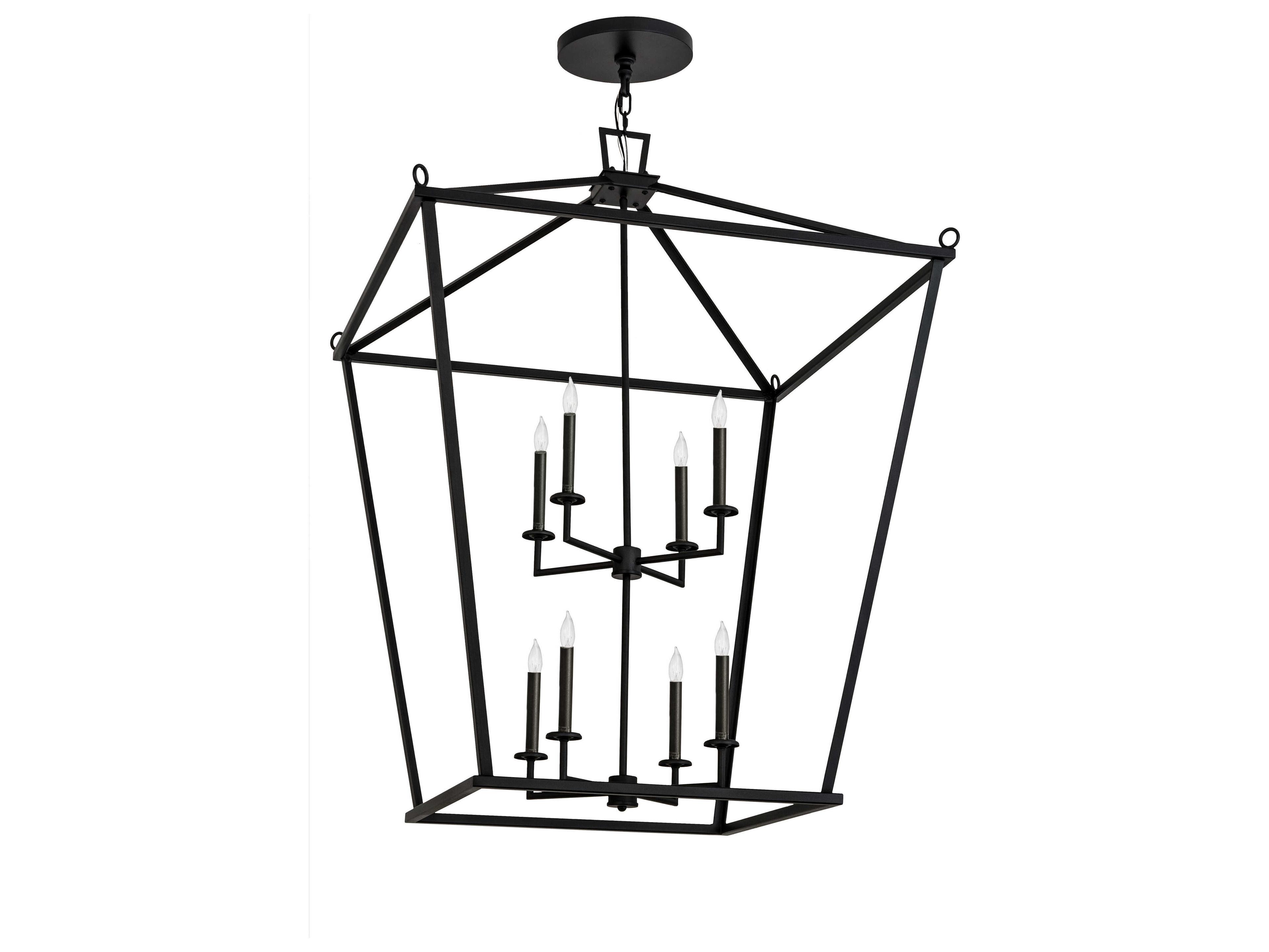 Meyda Kitzi 8-Light Textured Black Candelabra Tiered Chandelier