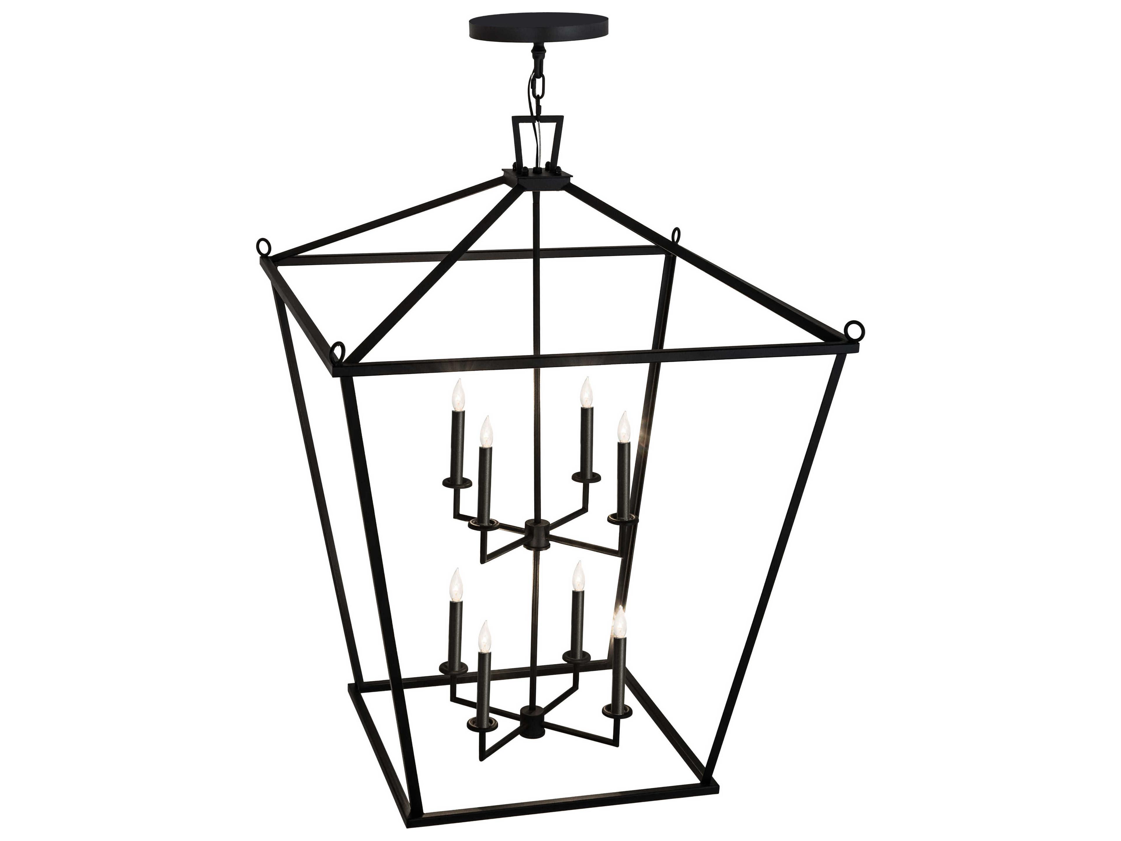 Meyda Kitzi 8-Light Textured Black Candelabra Tiered Chandelier