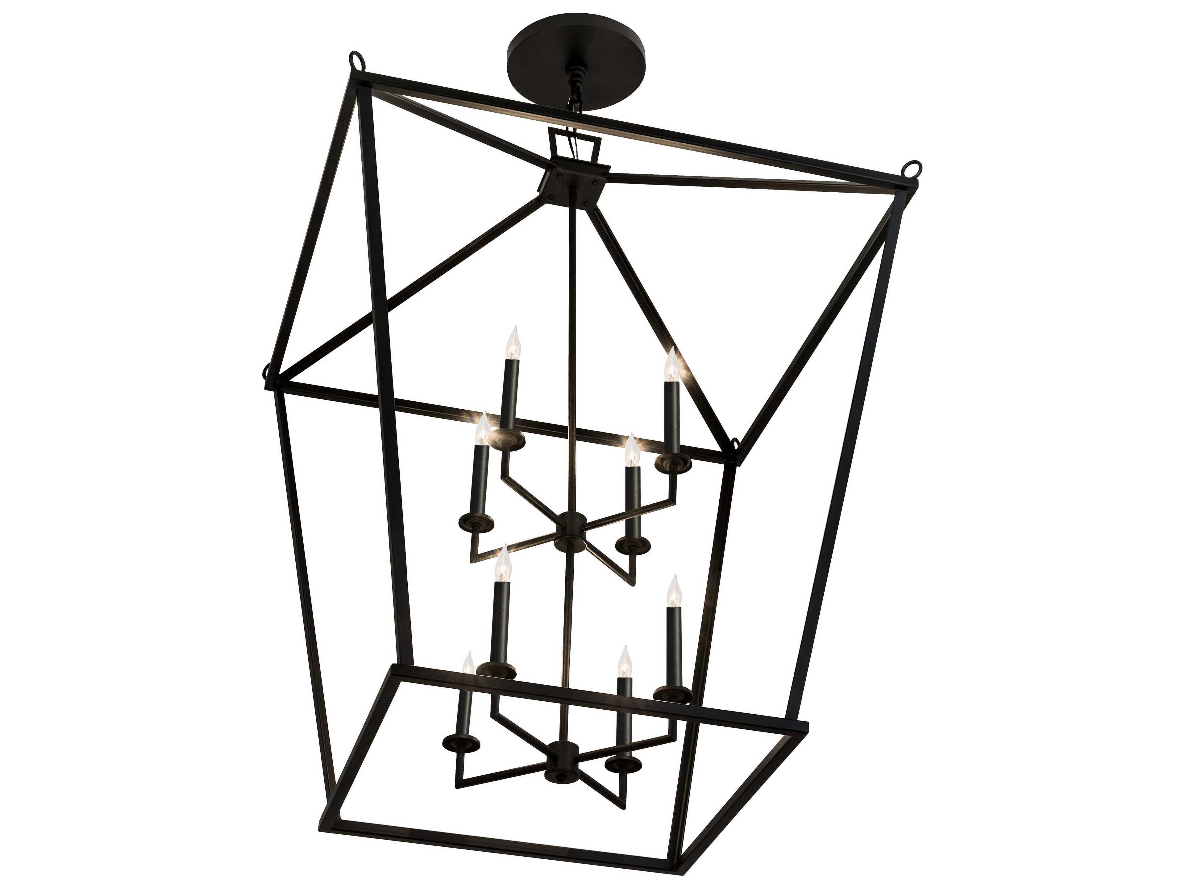 Meyda Kitzi 8-Light Textured Black Candelabra Tiered Chandelier