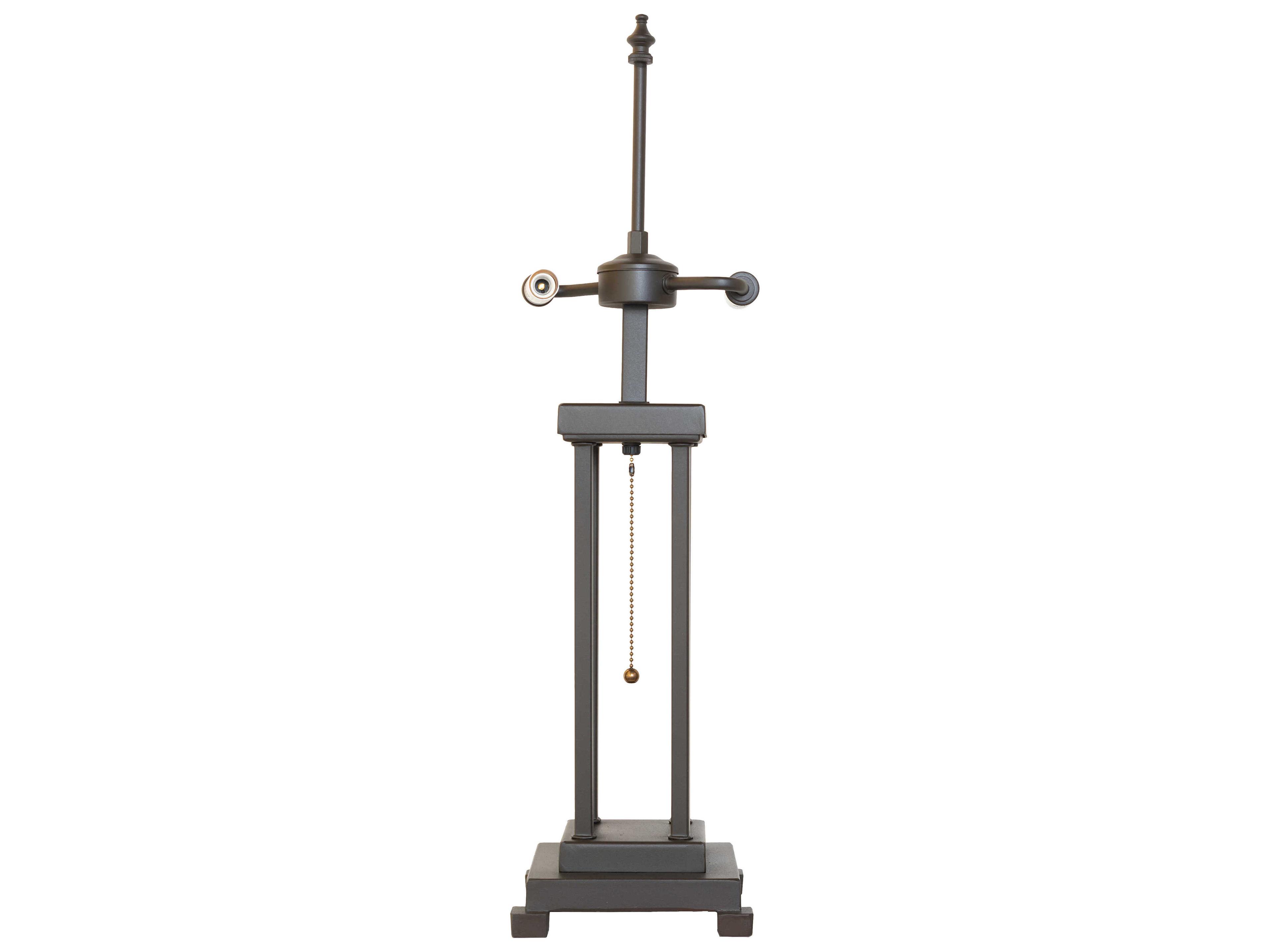 Meyda Cross Mission Mahogany Bronze Beige Iridescent Glass Buffet Lamp