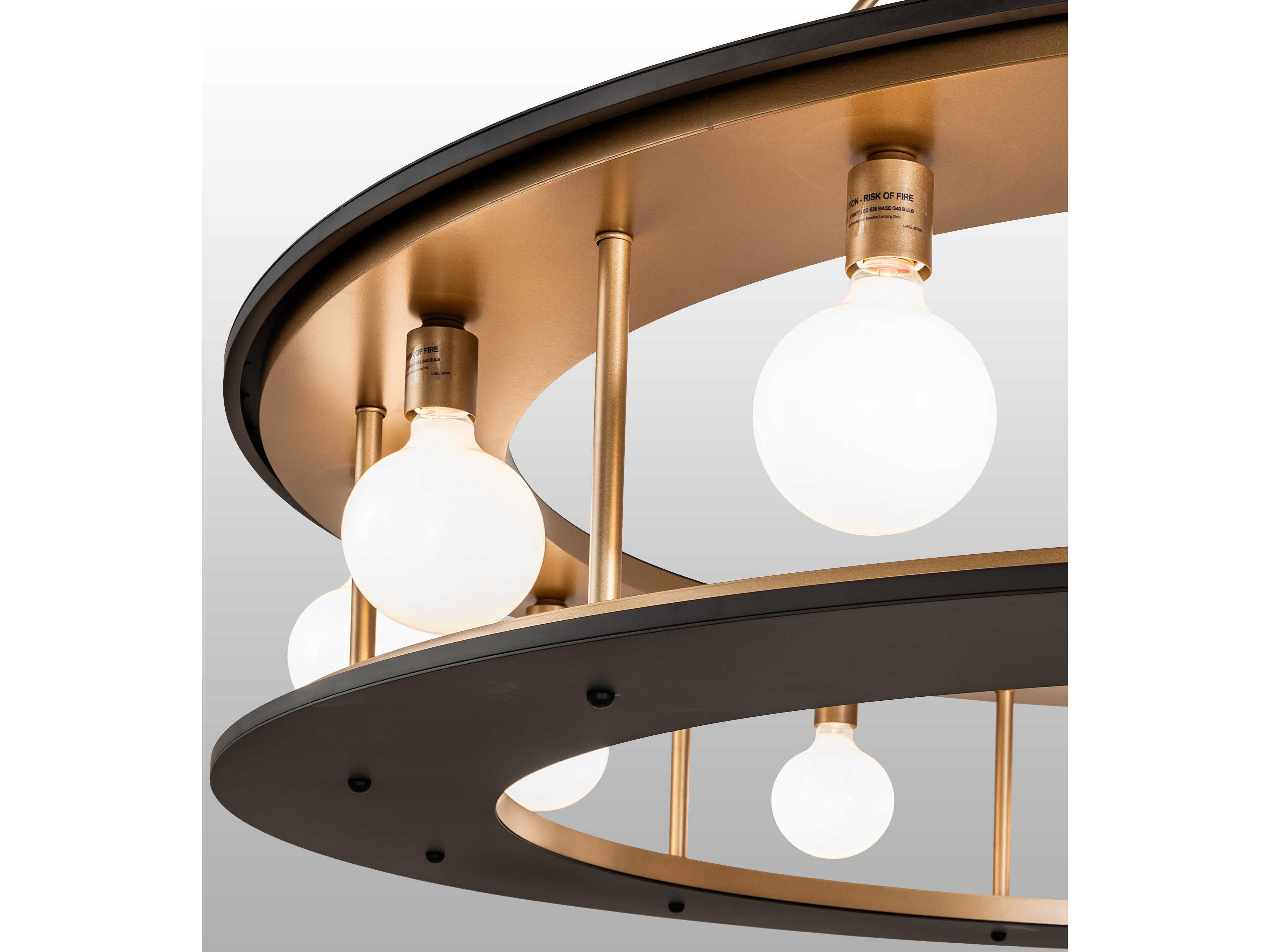 Meyda Reginald 12-Light Gold Metallic Oil Rubbed Bronze Pendant