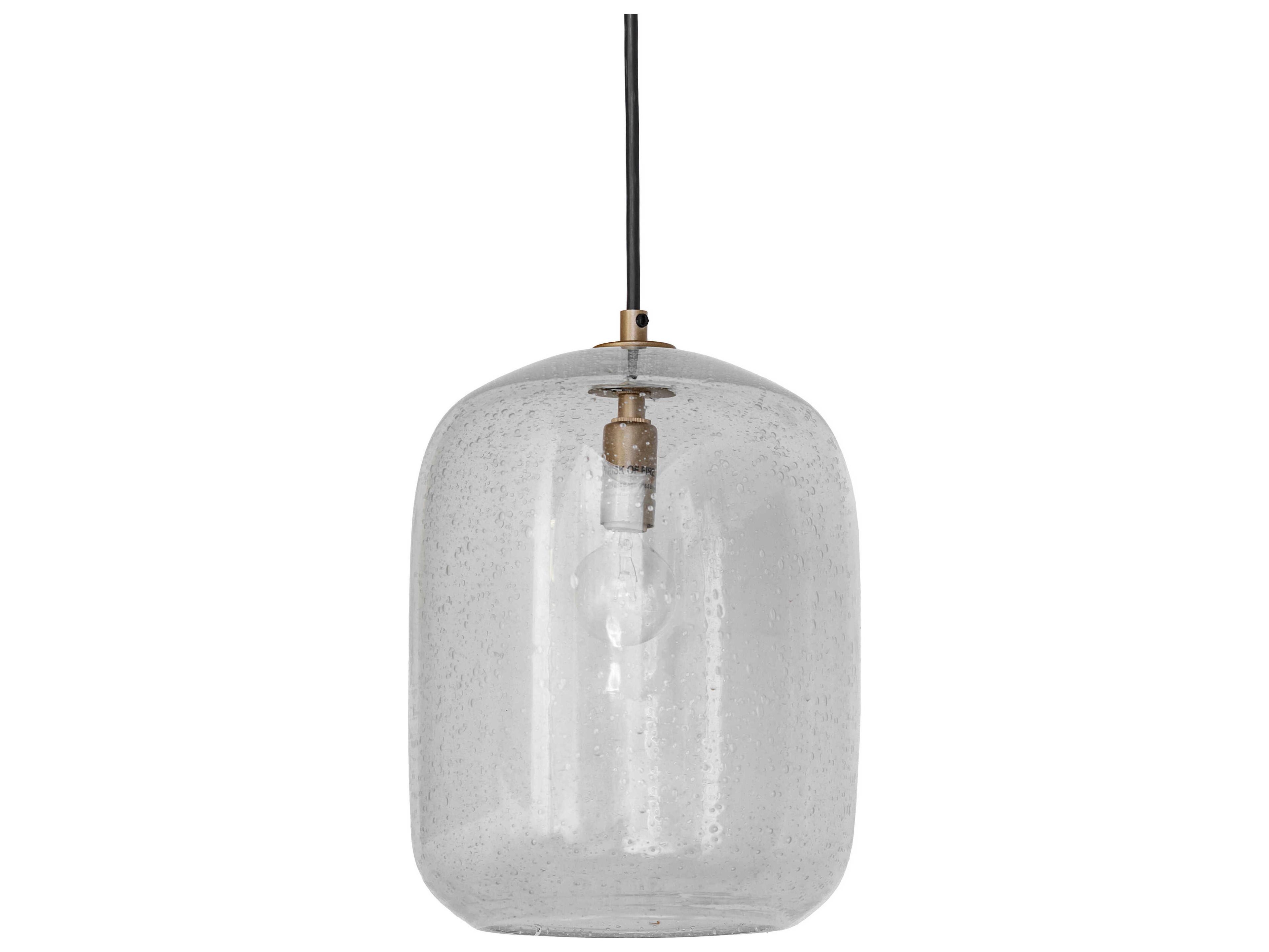 Meyda Pastilla 1-Light Gold Metallic Clear Cylinder Mini Pendant