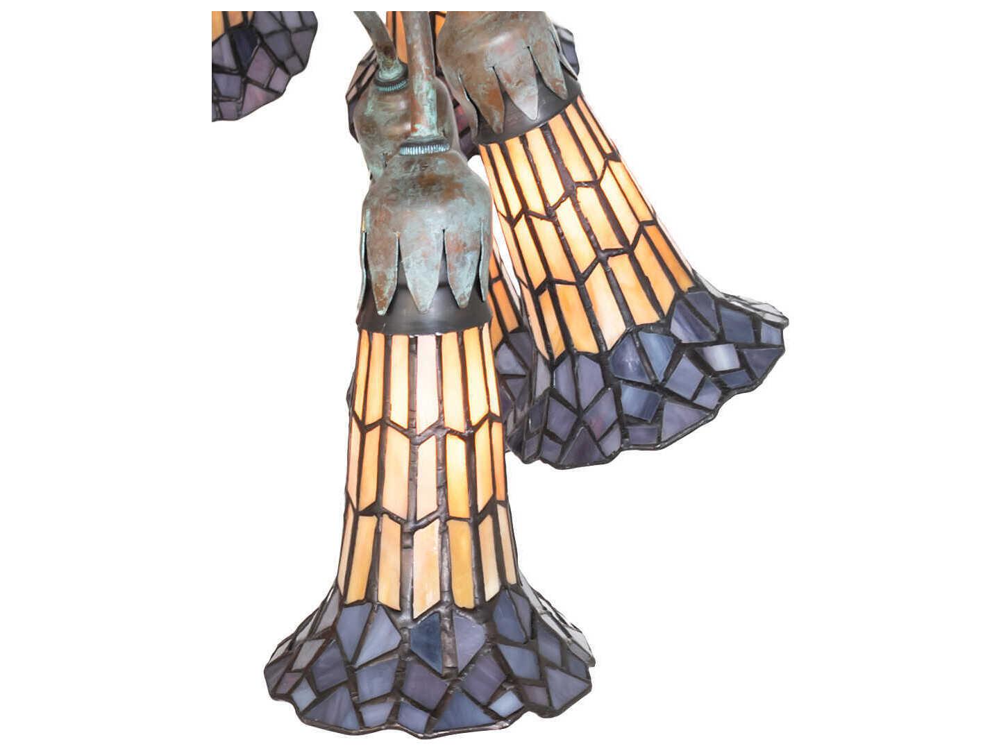 Meyda Stained Glass Pond Lily Bronze Floor Lamp