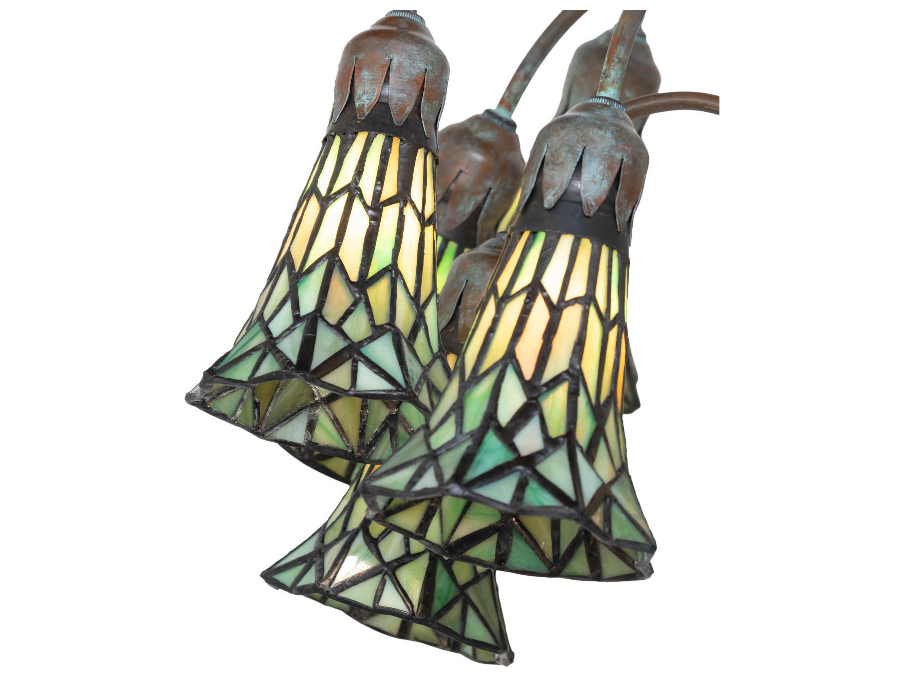 Meyda Stained Glass Pond Lily Bronze Floor Lamp