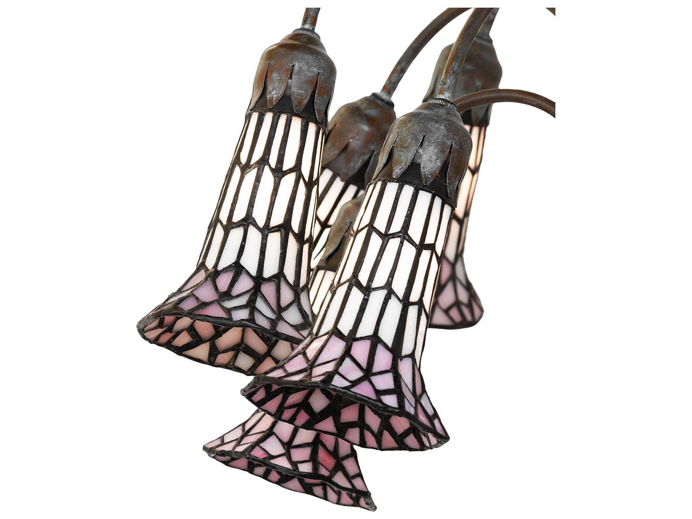 Meyda Stained Glass Pond Lily Bronze Floor Lamp