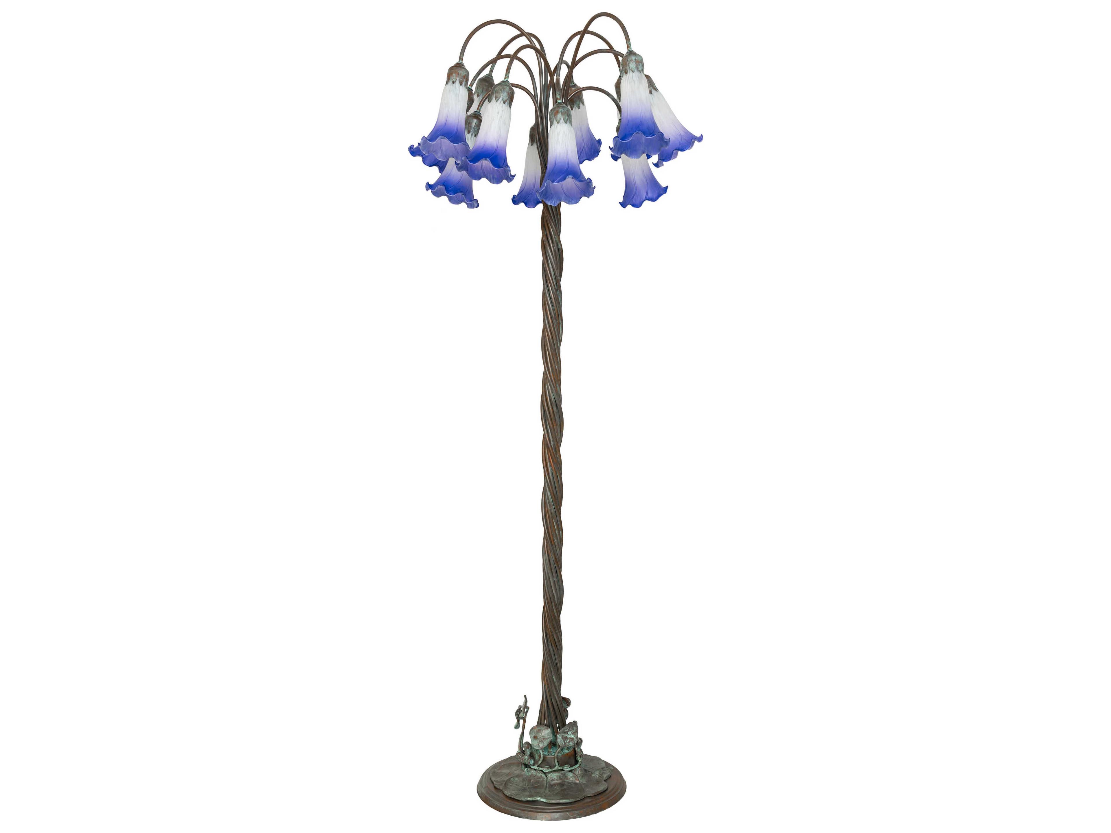 Meyda Pond Lily Bronze Floor Lamp