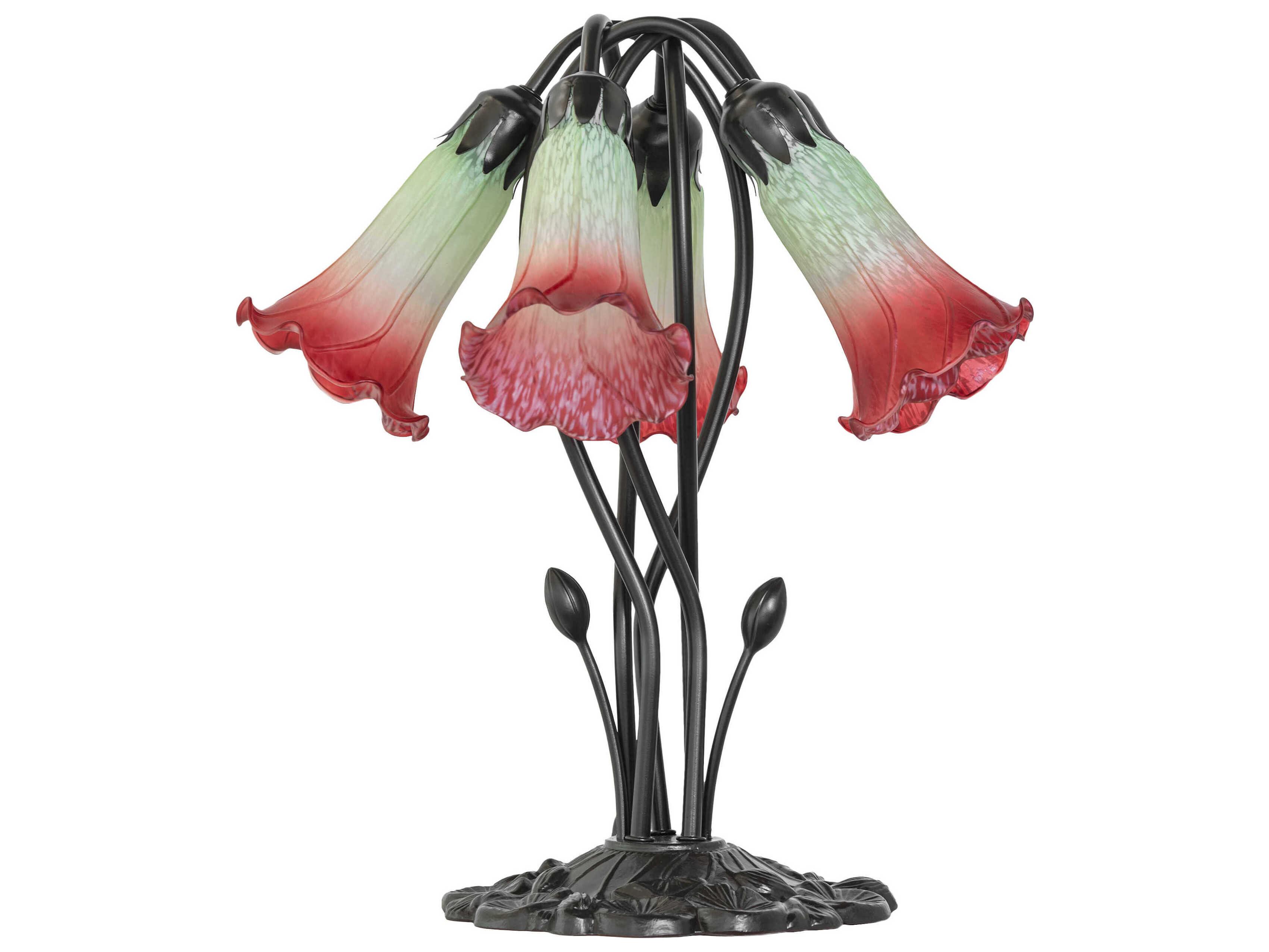 Meyda Pond Lily Mahogany Bronze Table Lamp