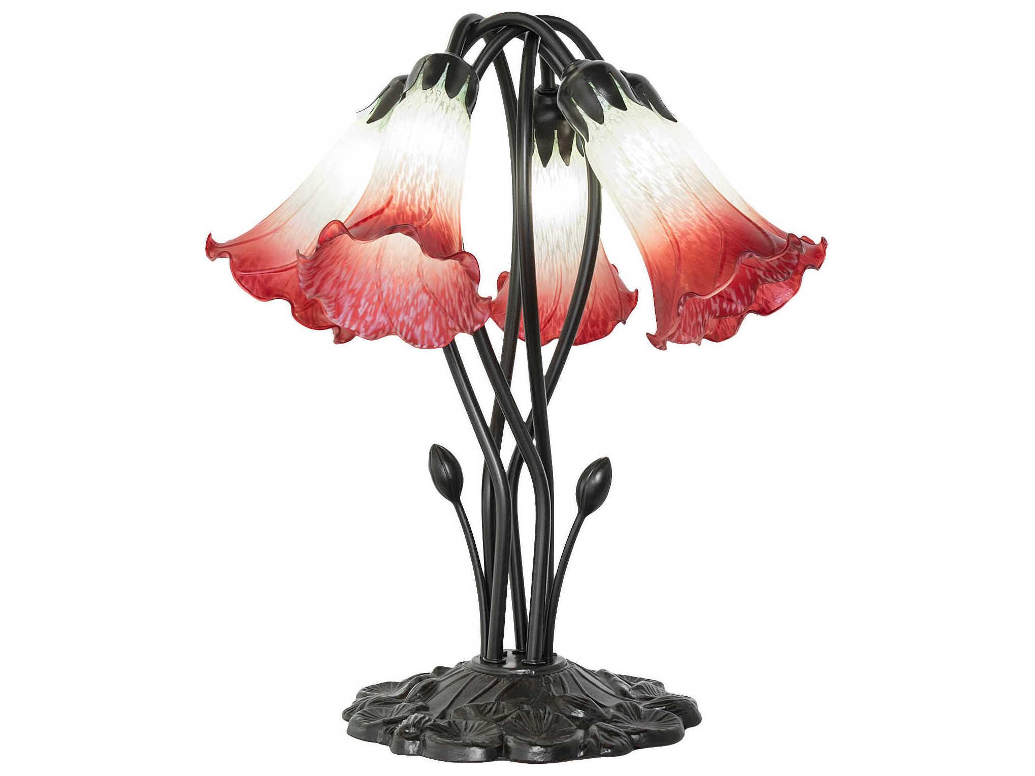 Meyda Pond Lily Mahogany Bronze Table Lamp