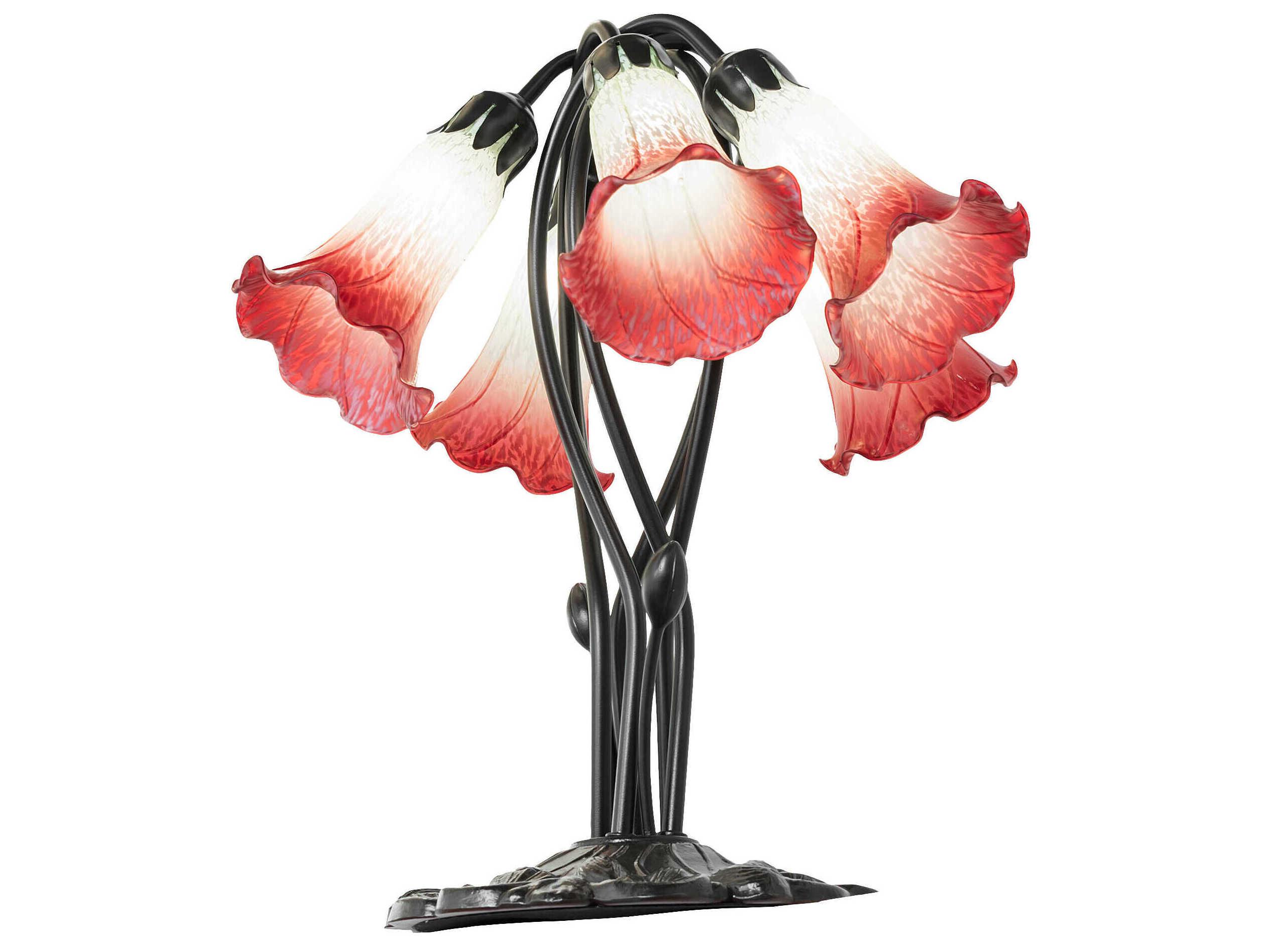 Meyda Pond Lily Mahogany Bronze Table Lamp