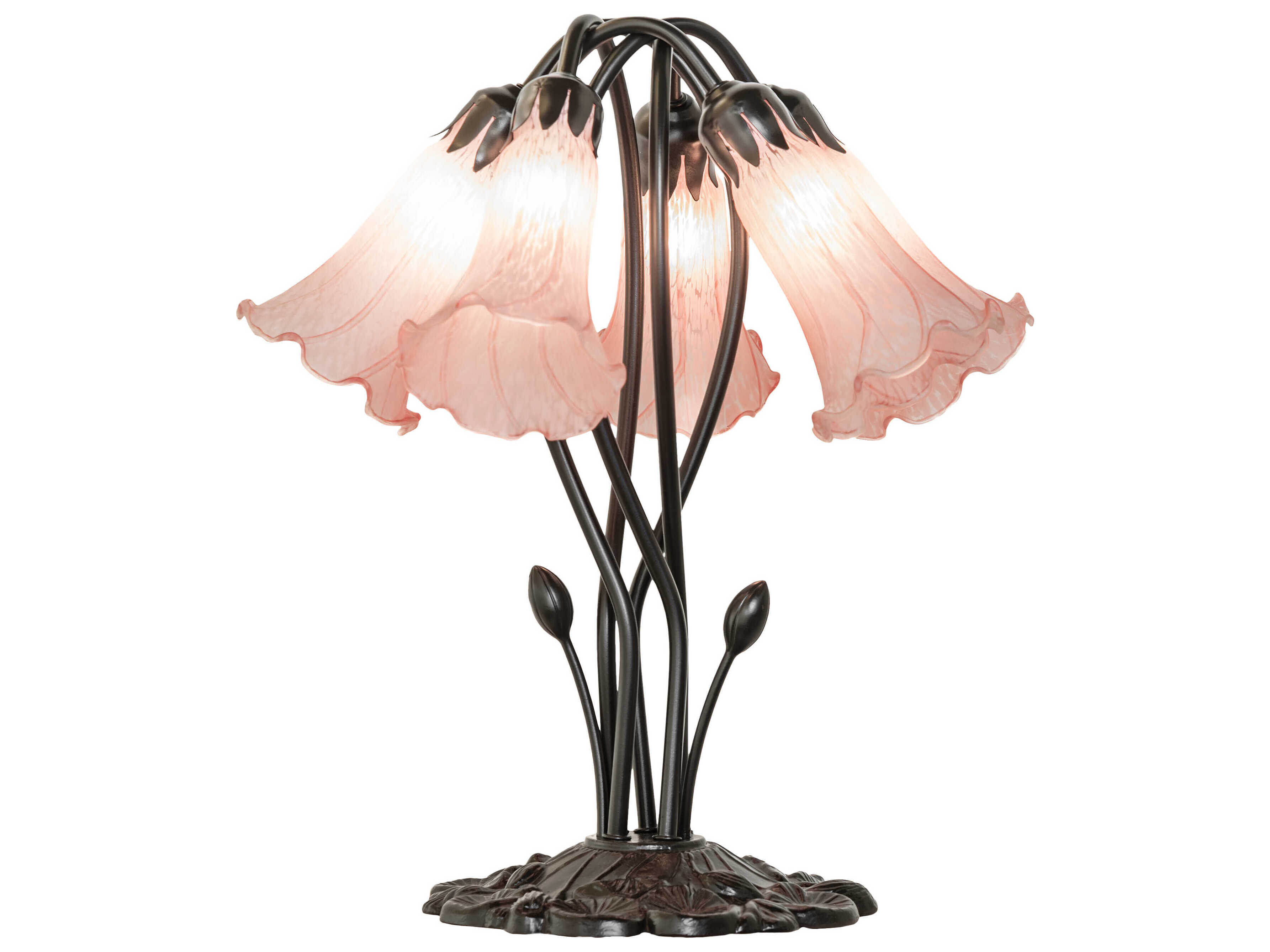 Meyda Pond Lily Mahogany Bronze Table Lamp