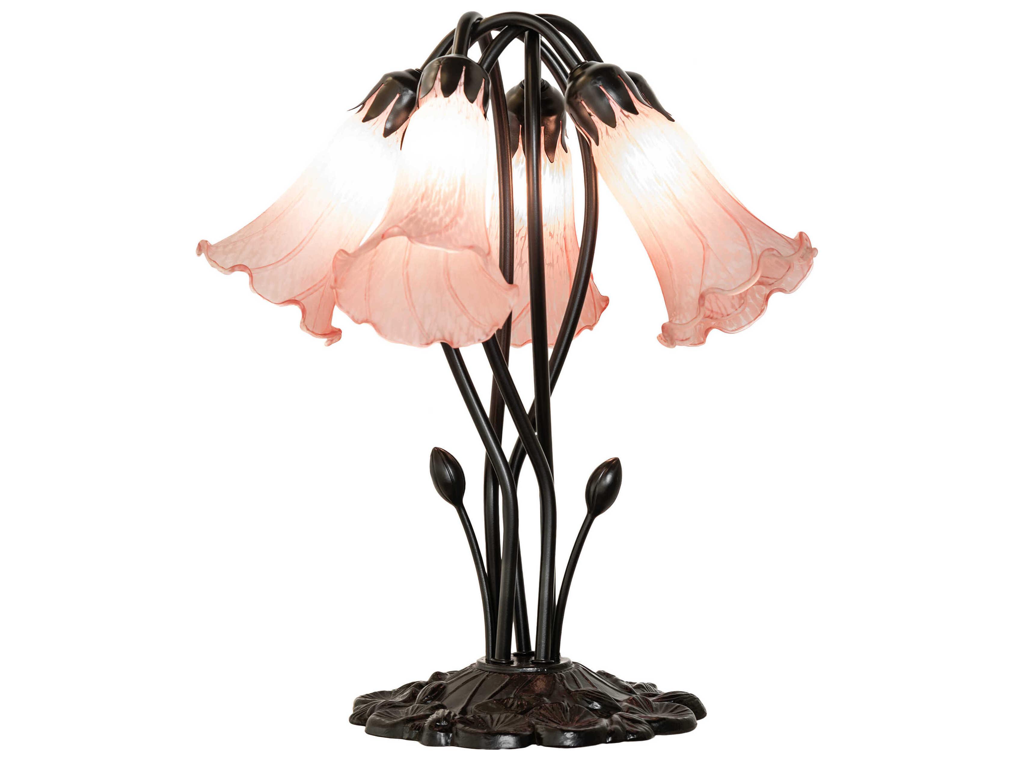 Meyda Pond Lily Mahogany Bronze Table Lamp