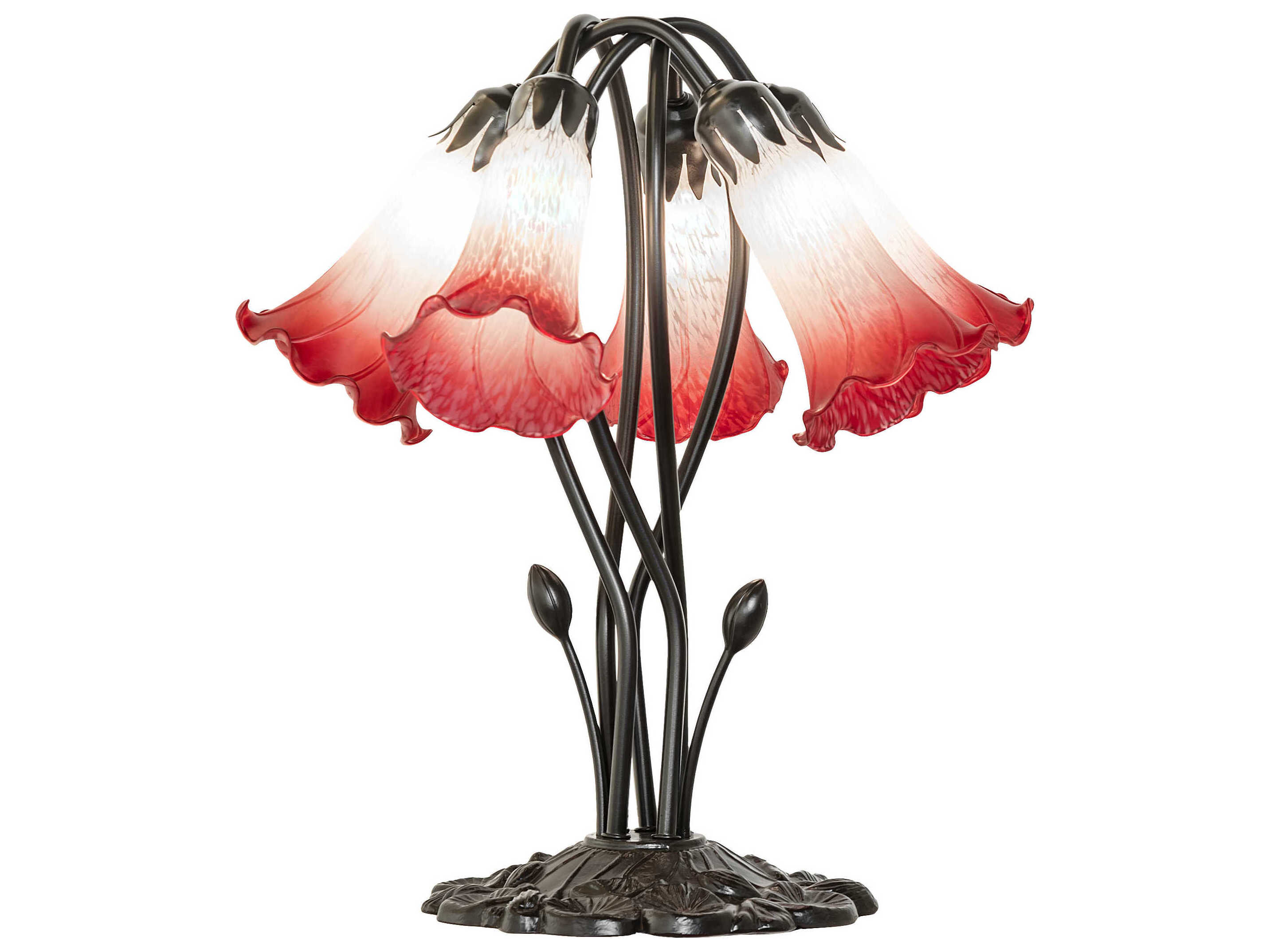Meyda Pond Lily Mahogany Bronze Table Lamp