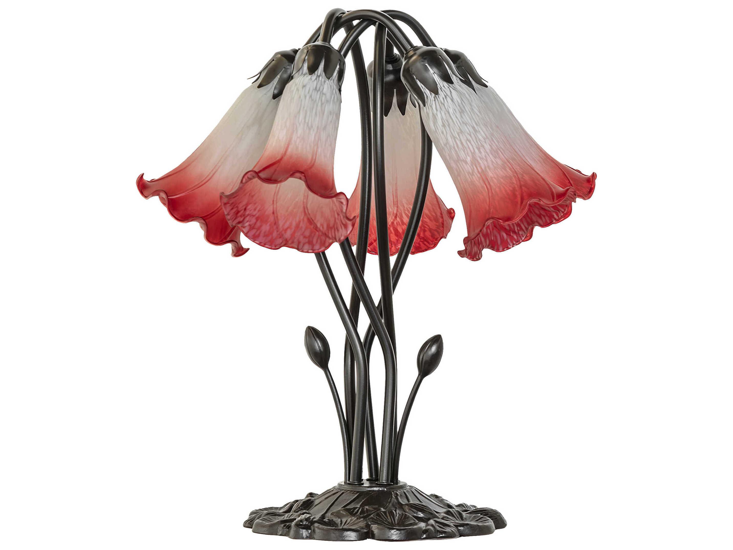 Meyda Pond Lily Mahogany Bronze Table Lamp