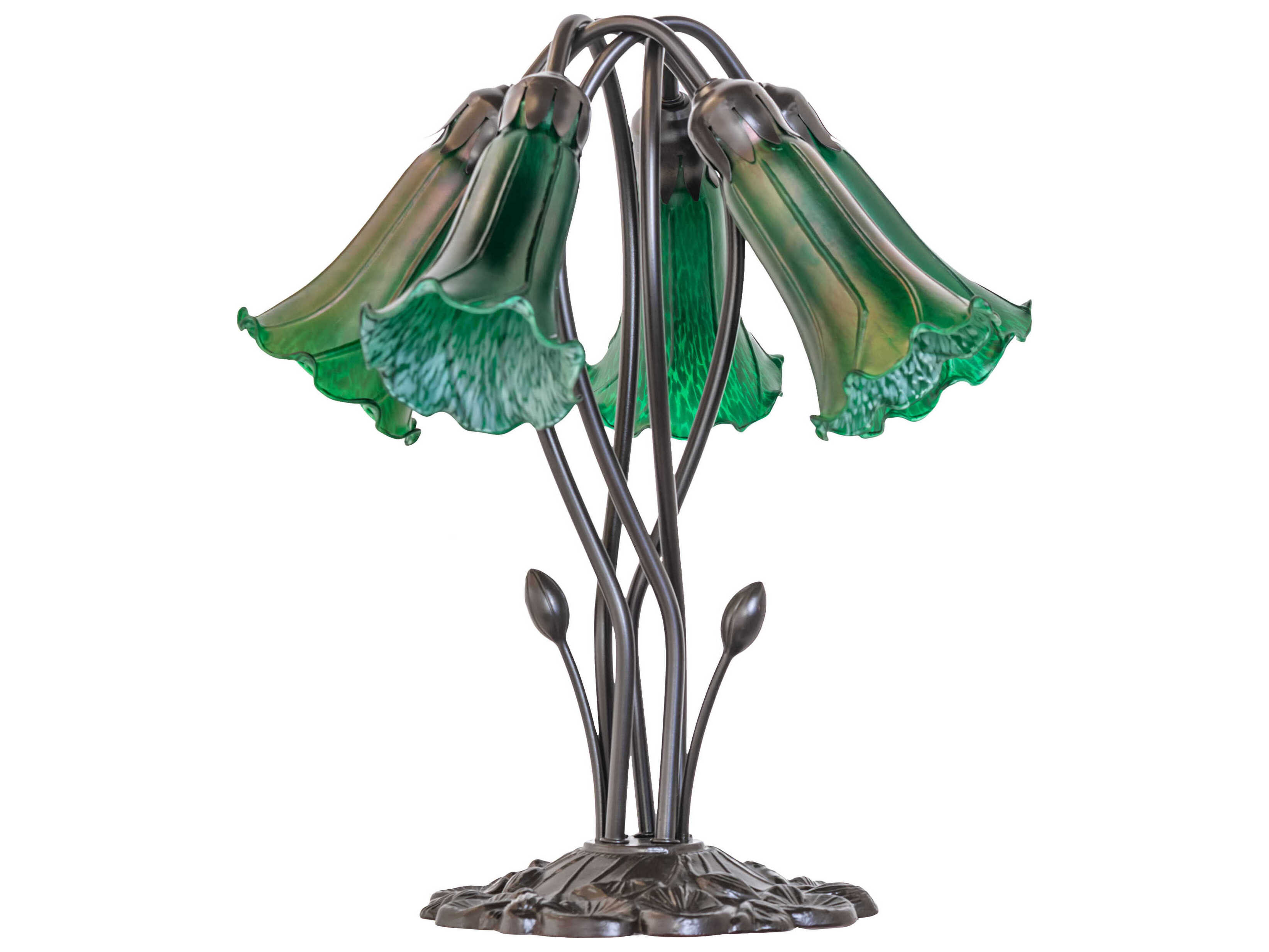 Meyda Pond Lily Mahogany Bronze Table Lamp